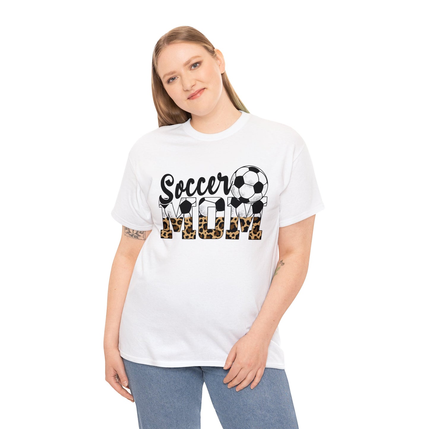 Soccer MOM Leopard print Unisex Heavy Cotton Tee