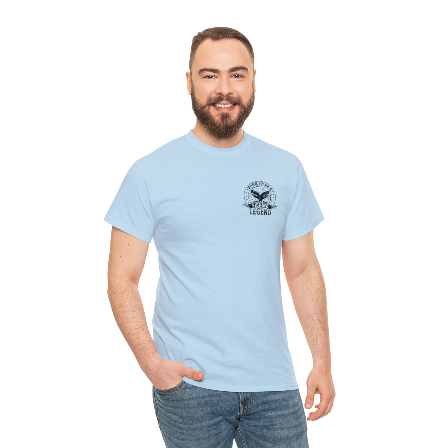Born To Be A Fishing Legend Unisex Heavy Cotton Tee