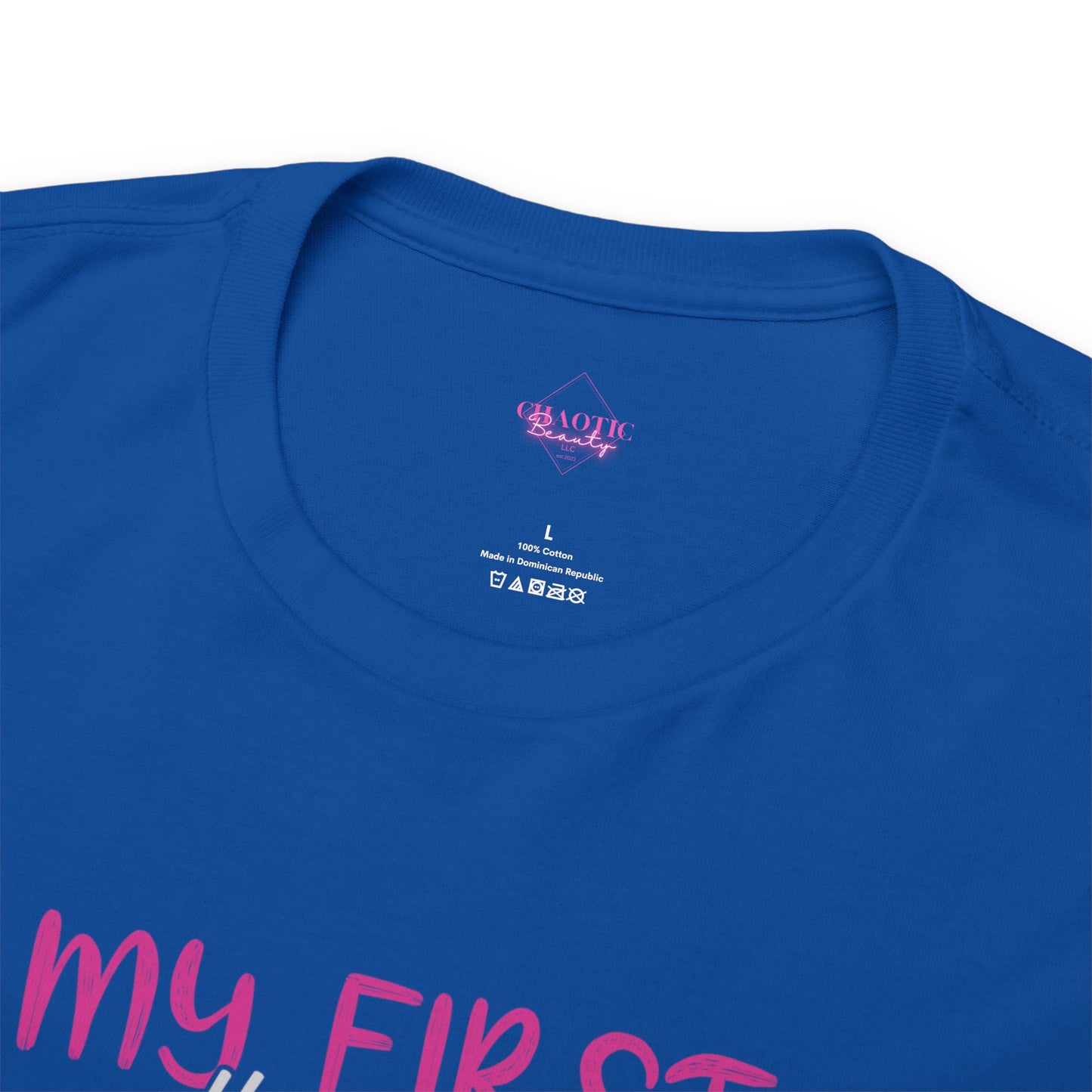 My 1st Mothers Day as a Mom Pink & Blue Unisex Heavy Cotton Tee