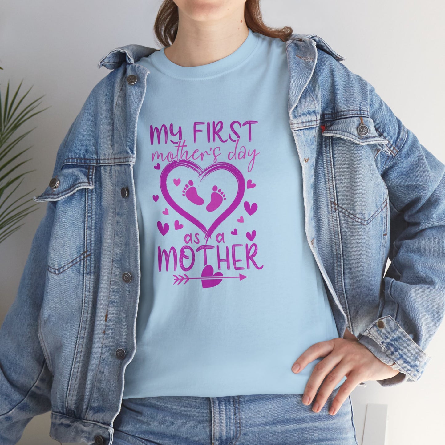 My 1st Mothers Day as a Mom Pink Unisex Heavy Cotton Tee
