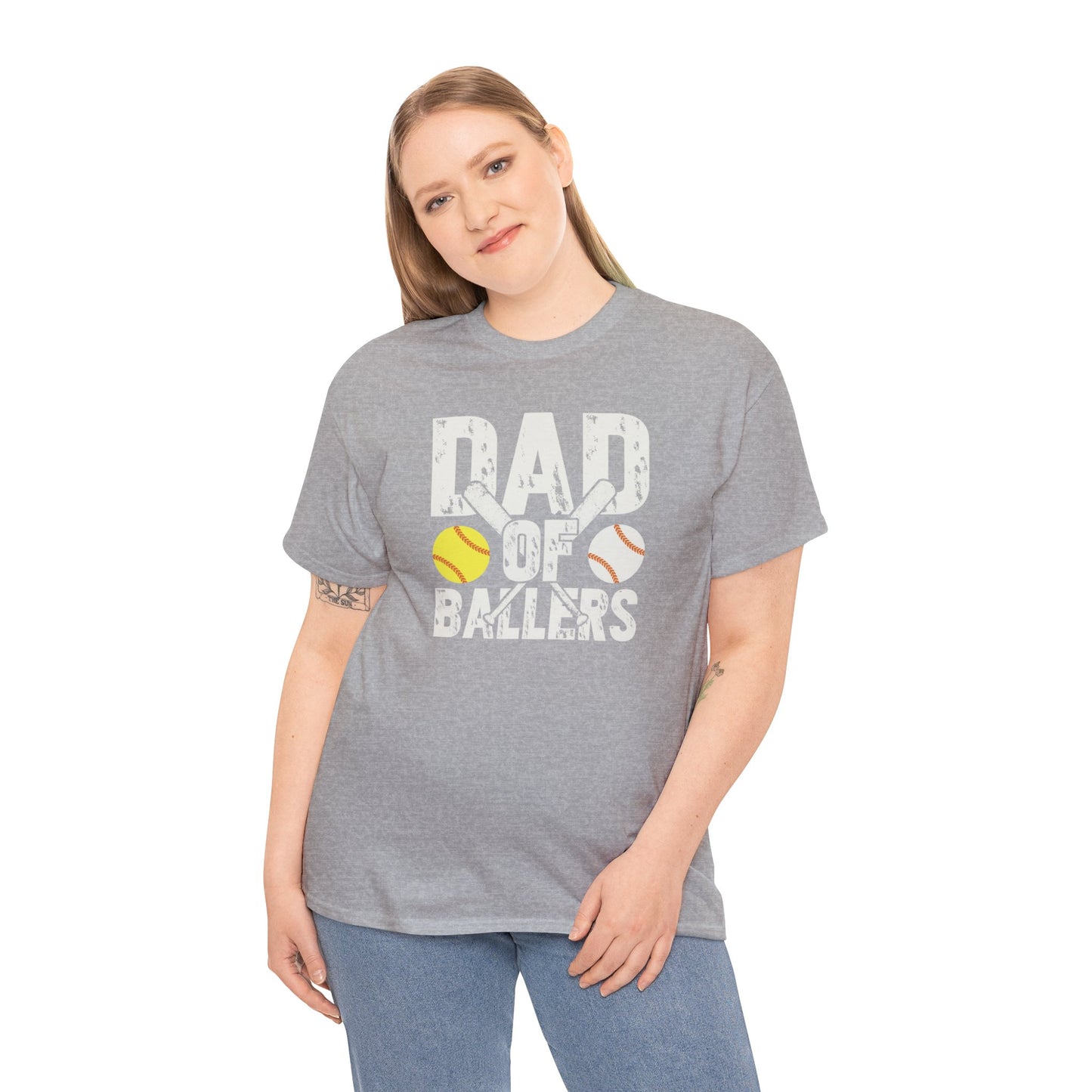 Dad of Ballers baseball shirt Unisex Heavy Cotton Tee