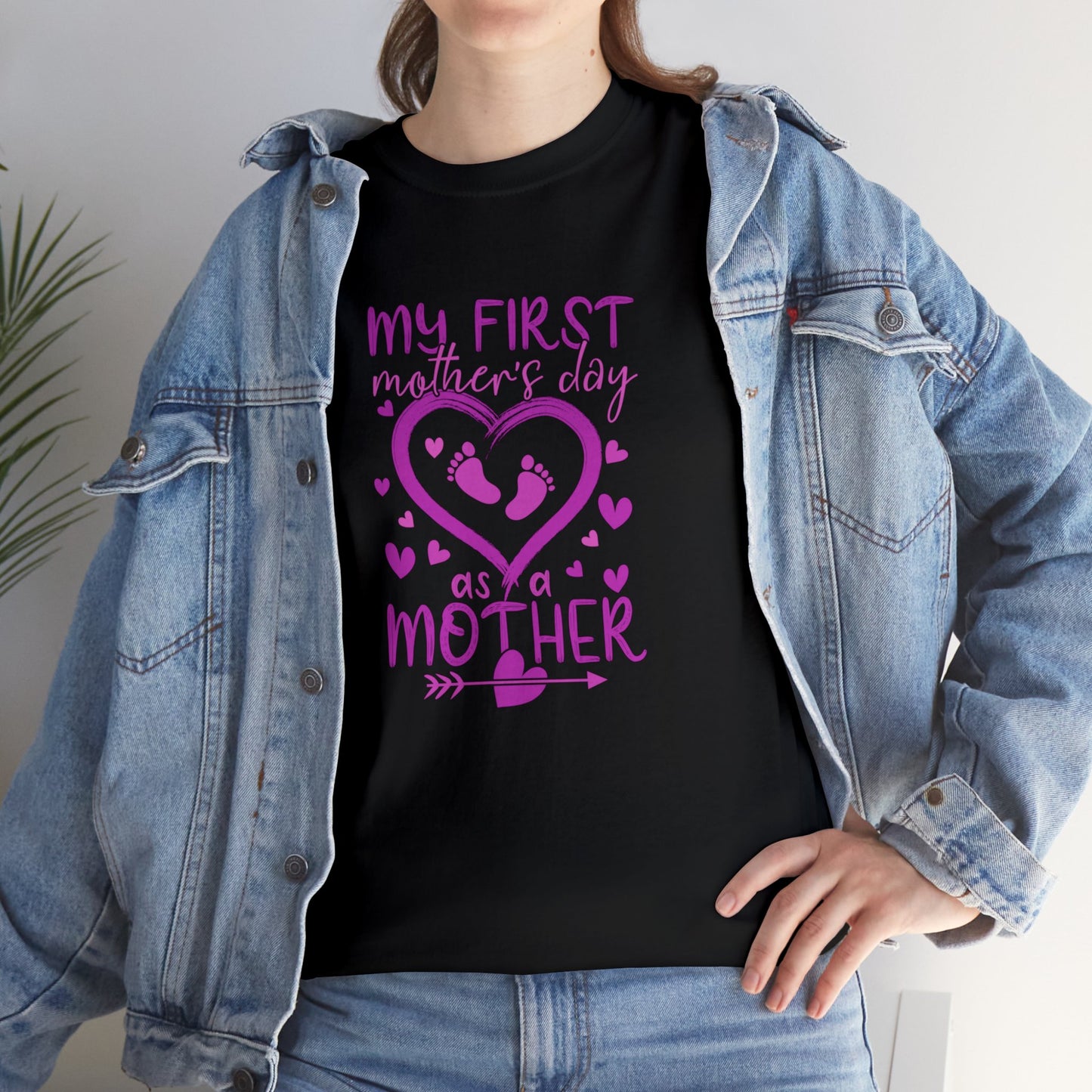 My 1st Mothers Day as a Mom Pink Unisex Heavy Cotton Tee