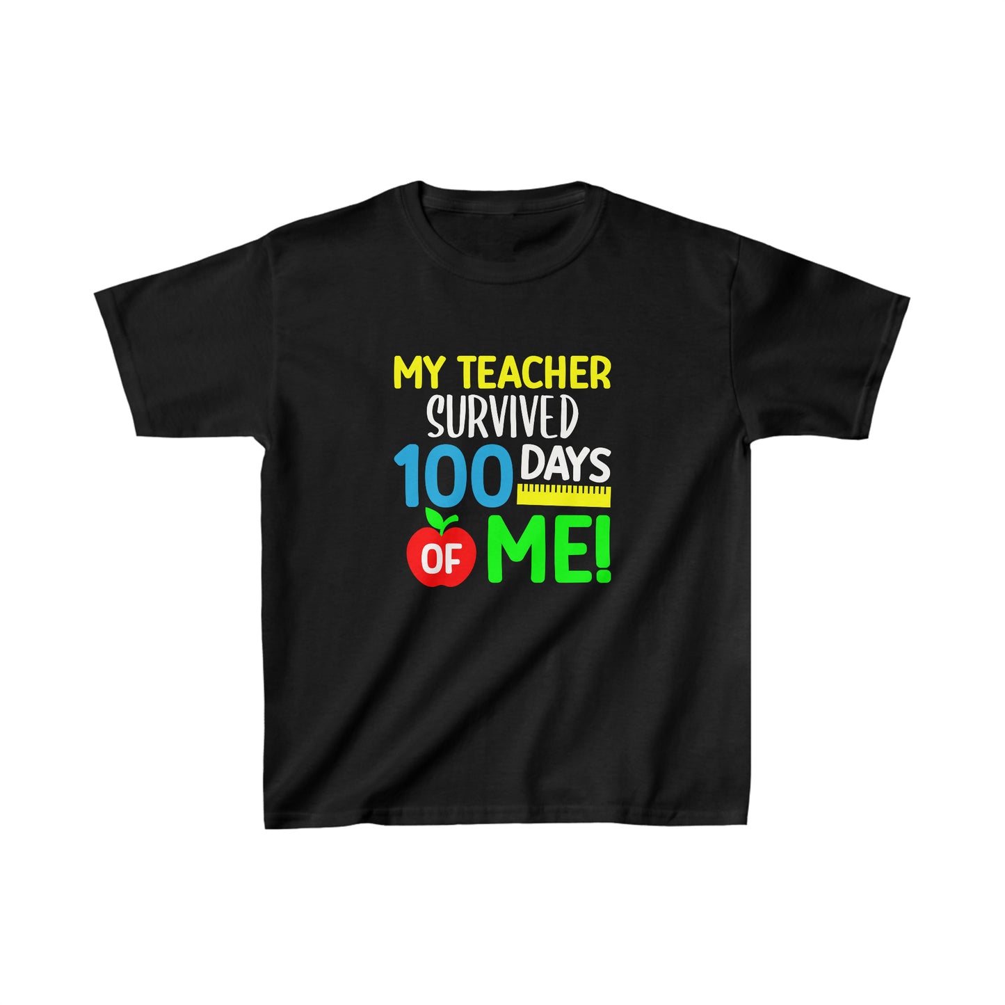 My Teacher Survived 100 Days of Me Kids Heavy Cotton™ Tee