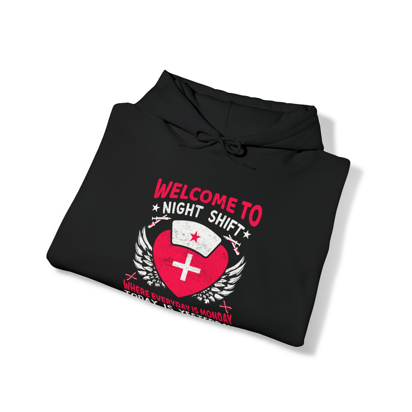Welcome to the Nightshift Nurse Unisex Heavy Blend™ Hooded Sweatshirt