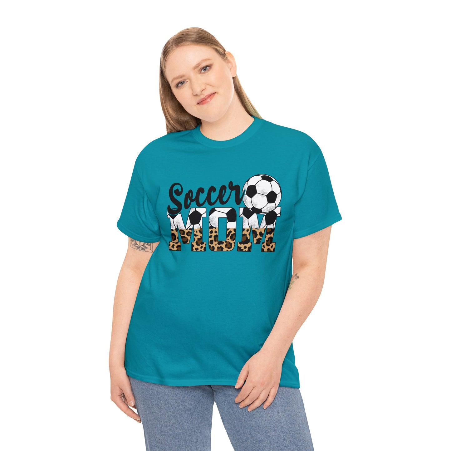 Soccer MOM Leopard print Unisex Heavy Cotton Tee