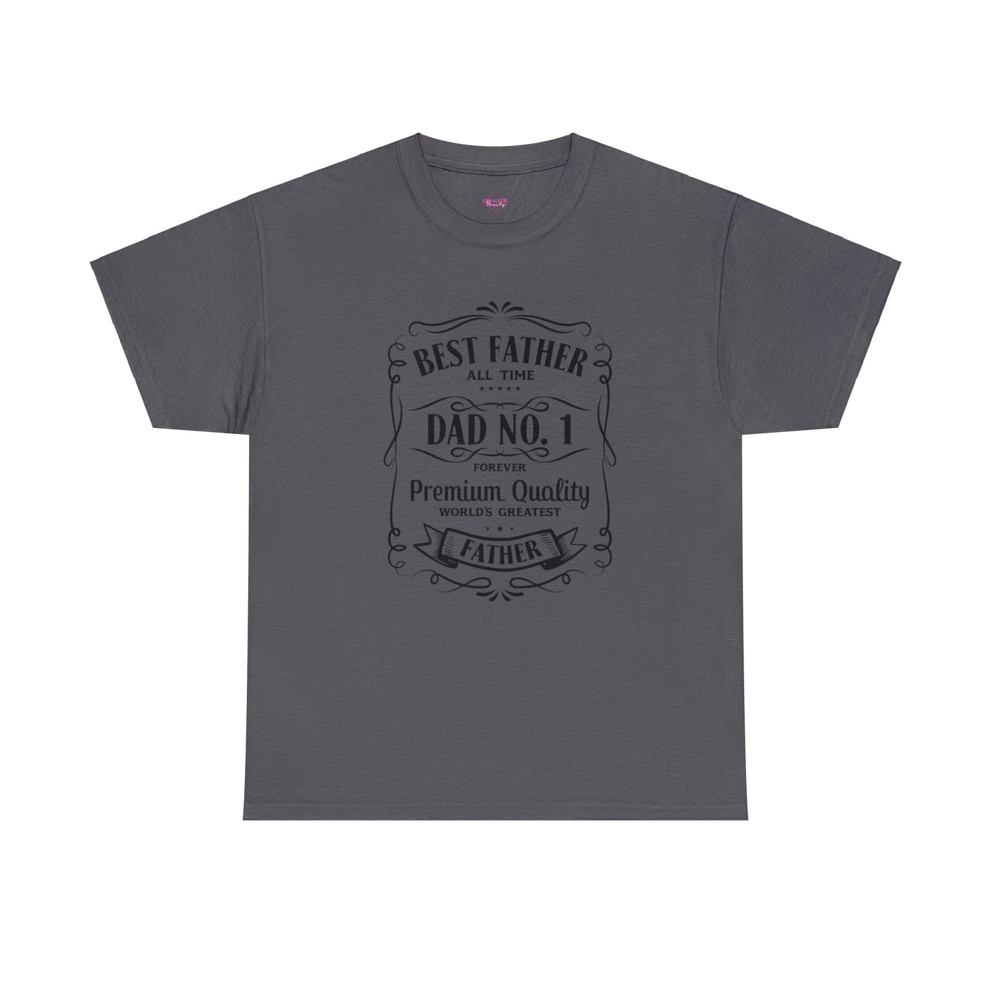 Best Father NO.1 whiskey label design Unisex Heavy Cotton Tee