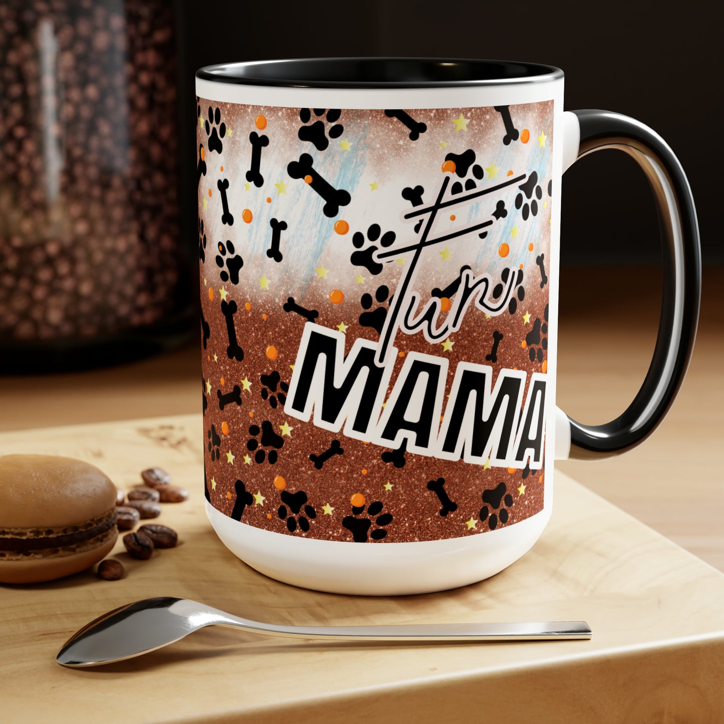 Fur Mama Two-Tone Coffee Mugs, 15oz
