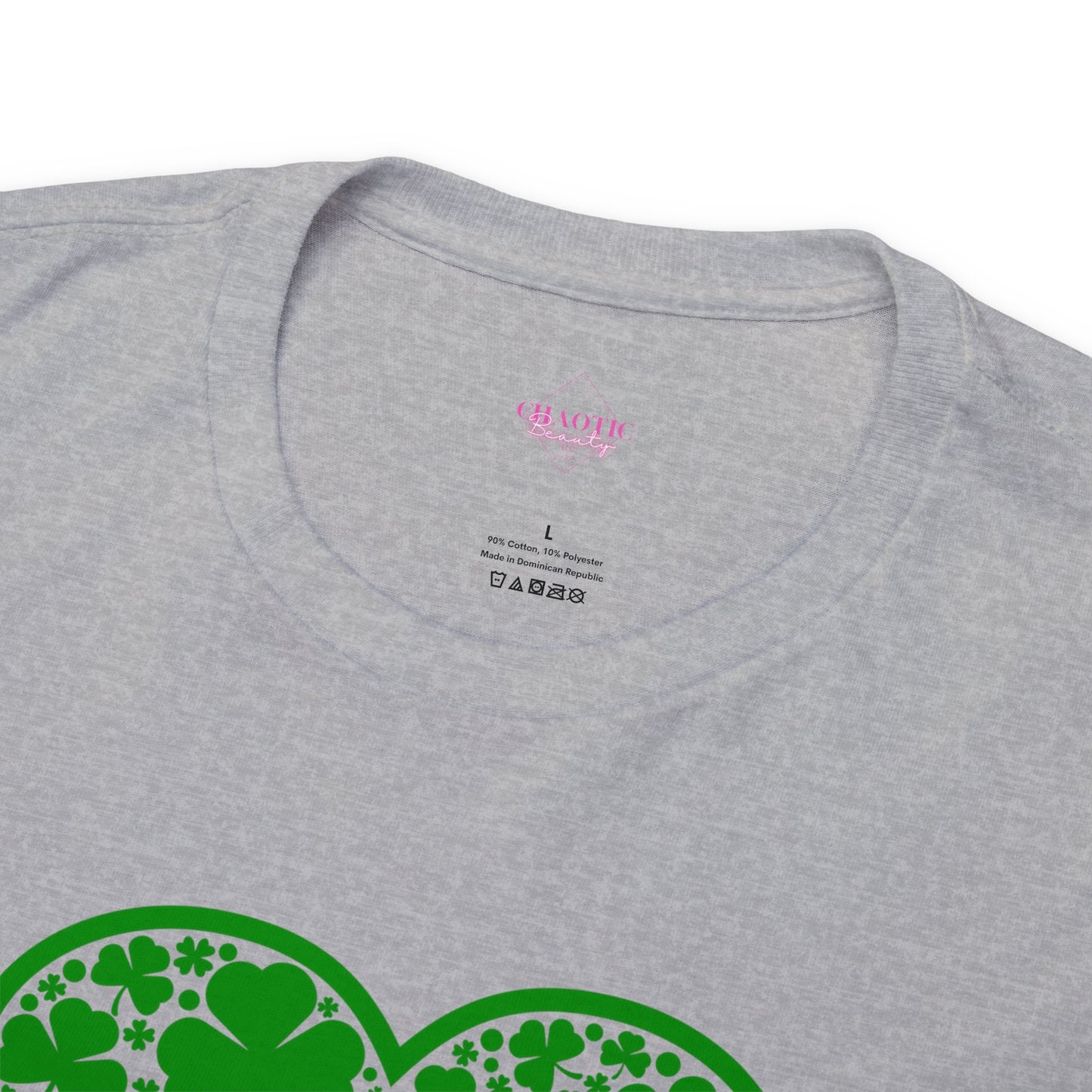 St. Patricks Day Clover Heart Unisex Heavy Cotton Tee