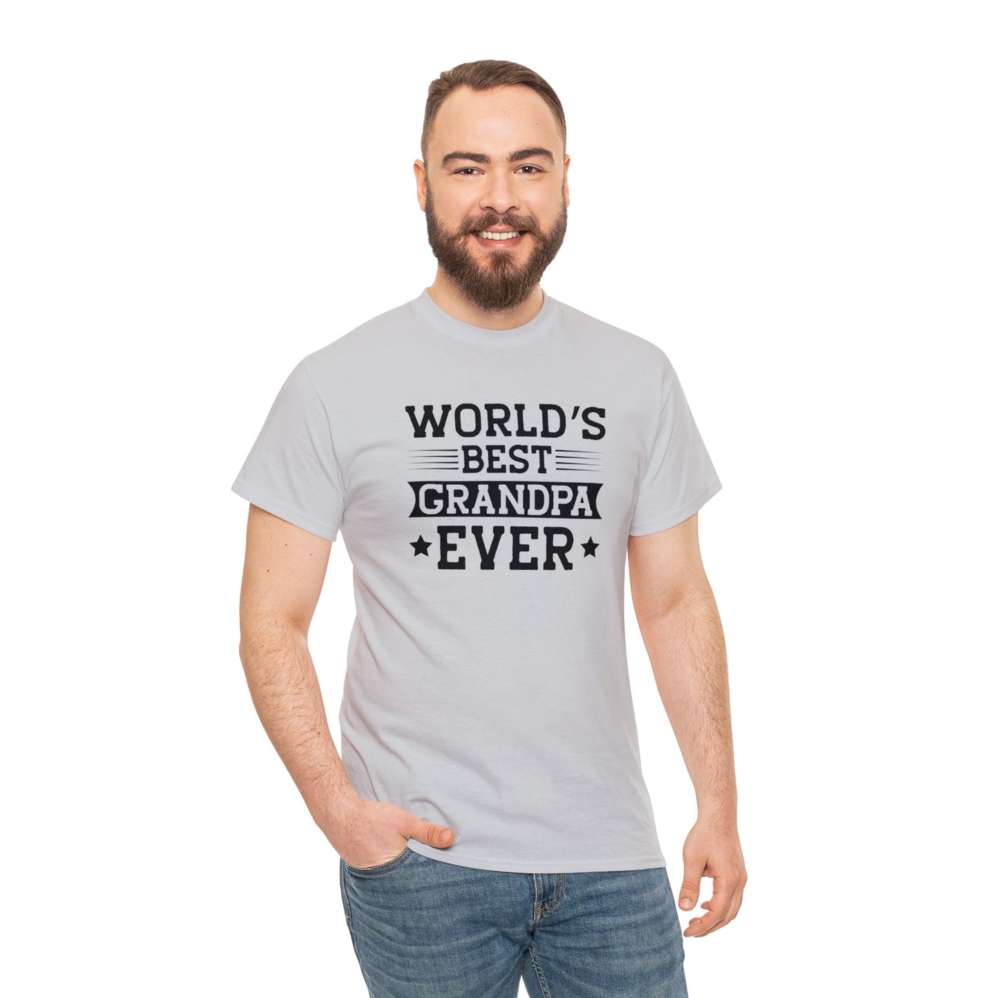 World's Best Grandpa Ever Unisex Heavy Cotton Tee