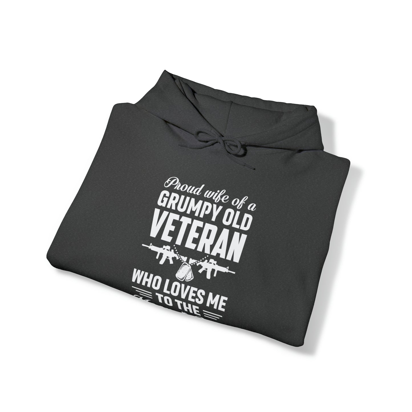Proud Wife Grumpy Veteran Unisex Heavy Blend™ Hooded Sweatshirt