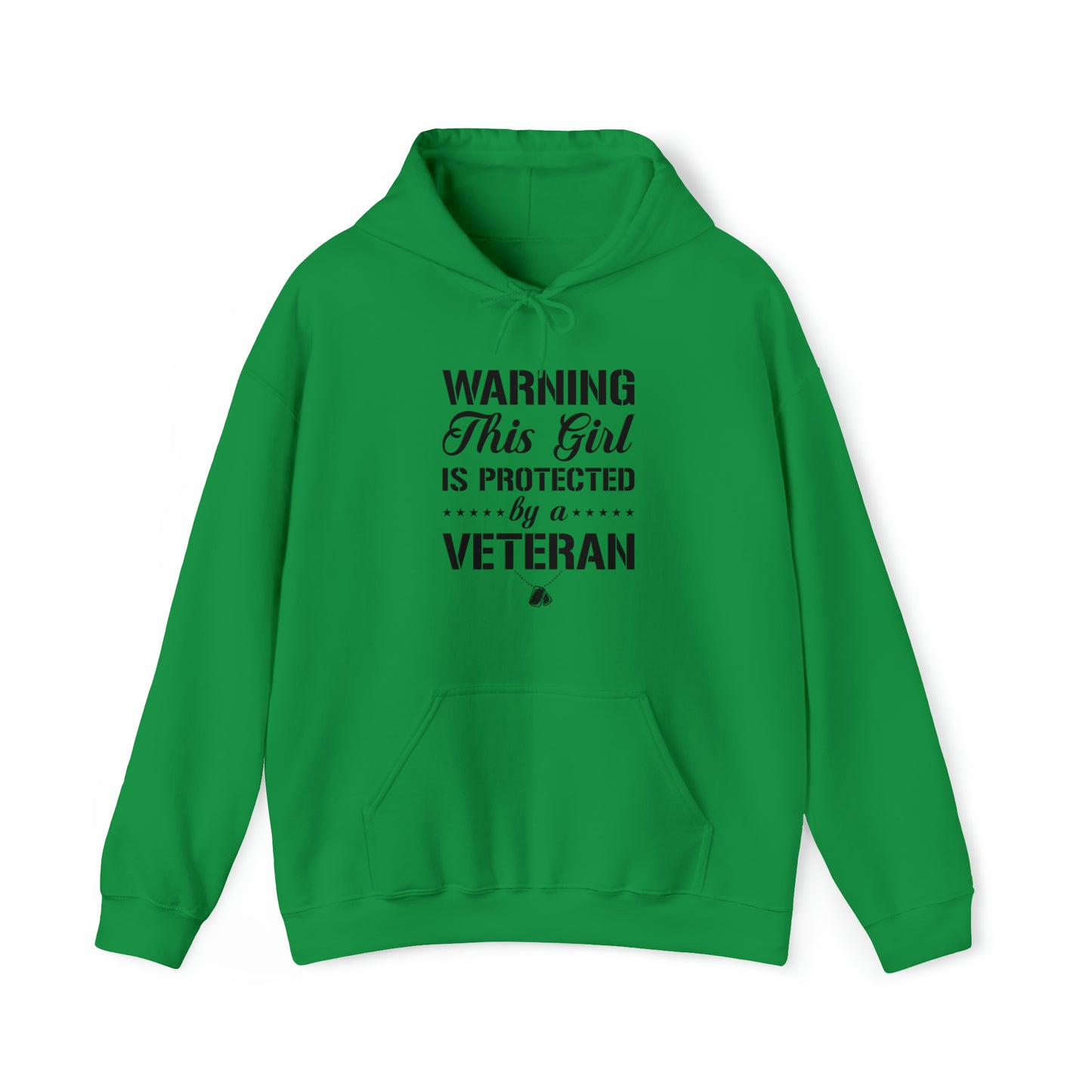 Warning This Girl is Protected by a Veteran Unisex Heavy Blend™ Hooded Sweatshirt