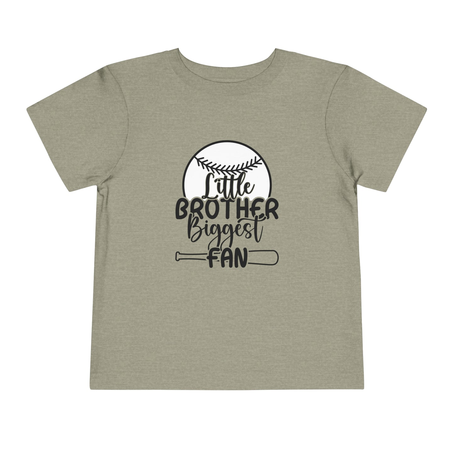 Little Brother Biggest Fan baseball Toddler Short Sleeve Tee