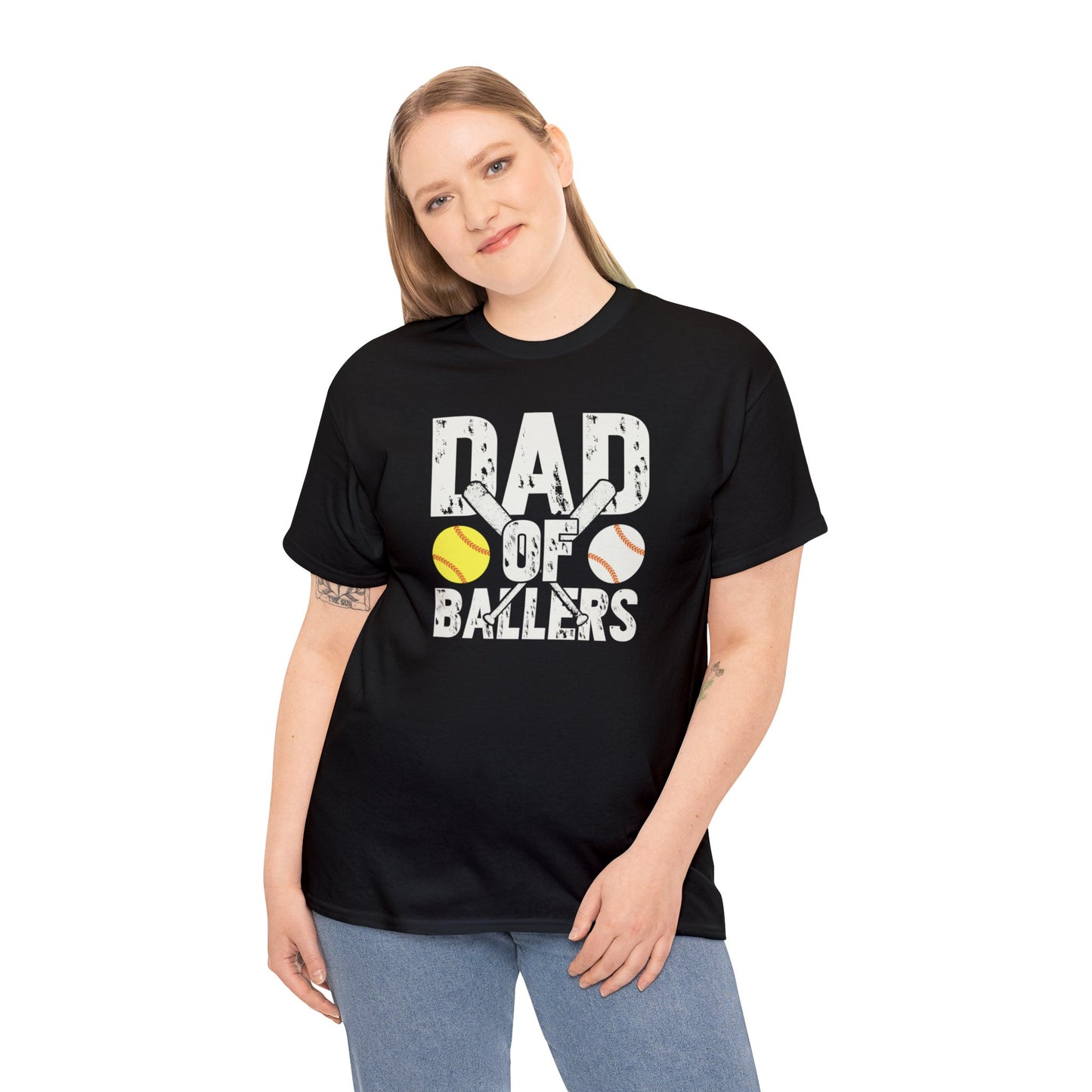 Dad of Ballers baseball shirt Unisex Heavy Cotton Tee