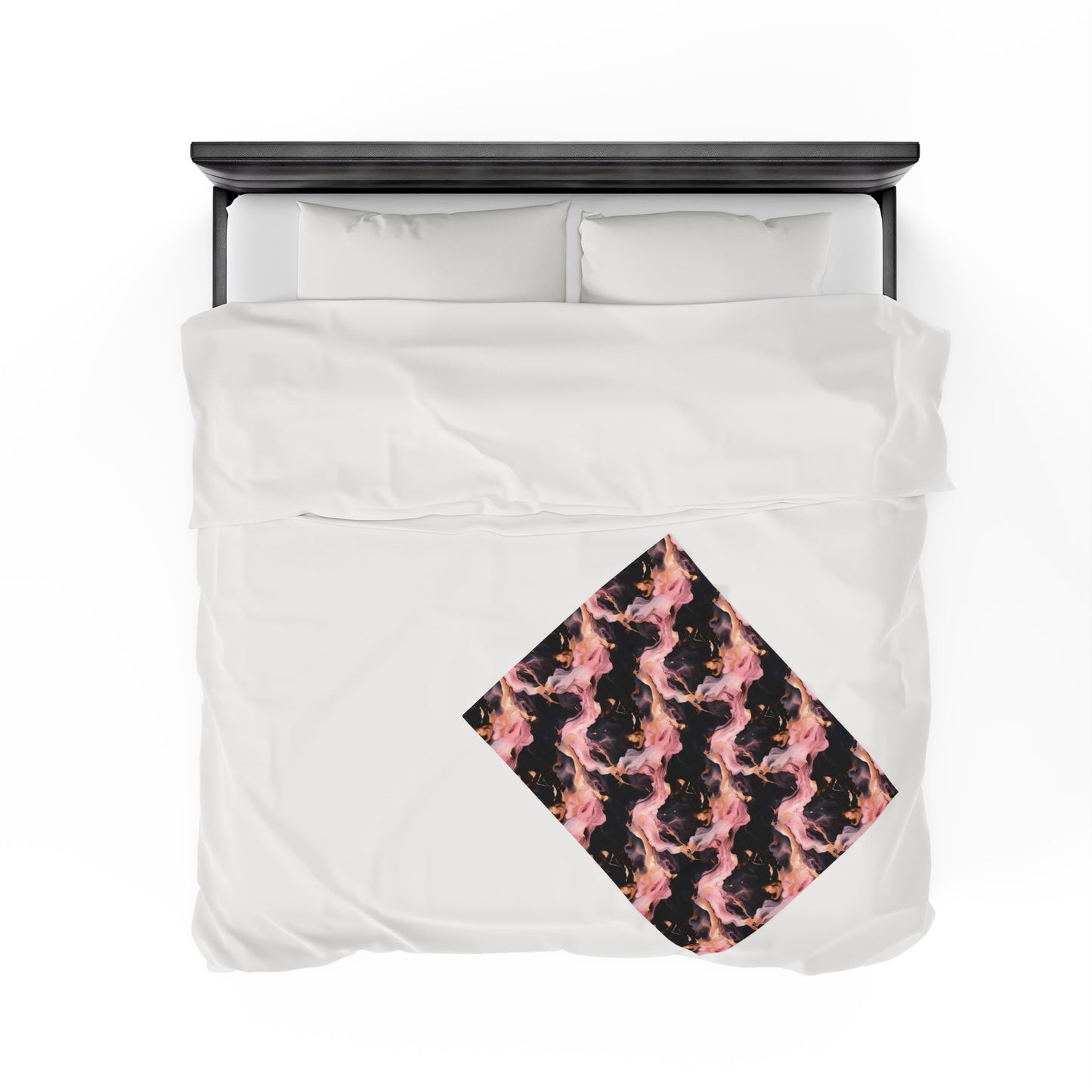 Pink & Black Marble Velveteen Plush Blanket