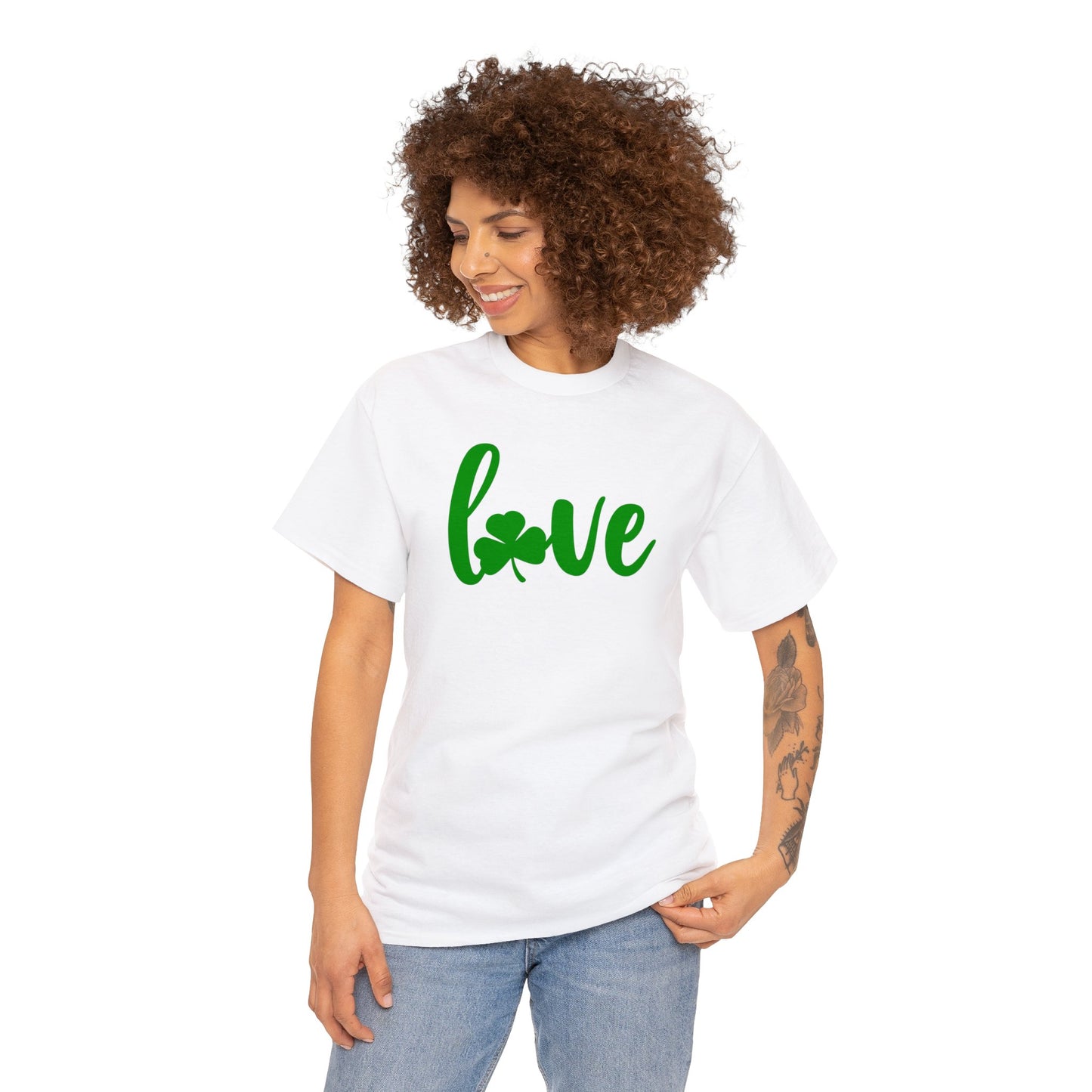 St. Patricks Day LOVE Unisex Heavy Cotton Tee
