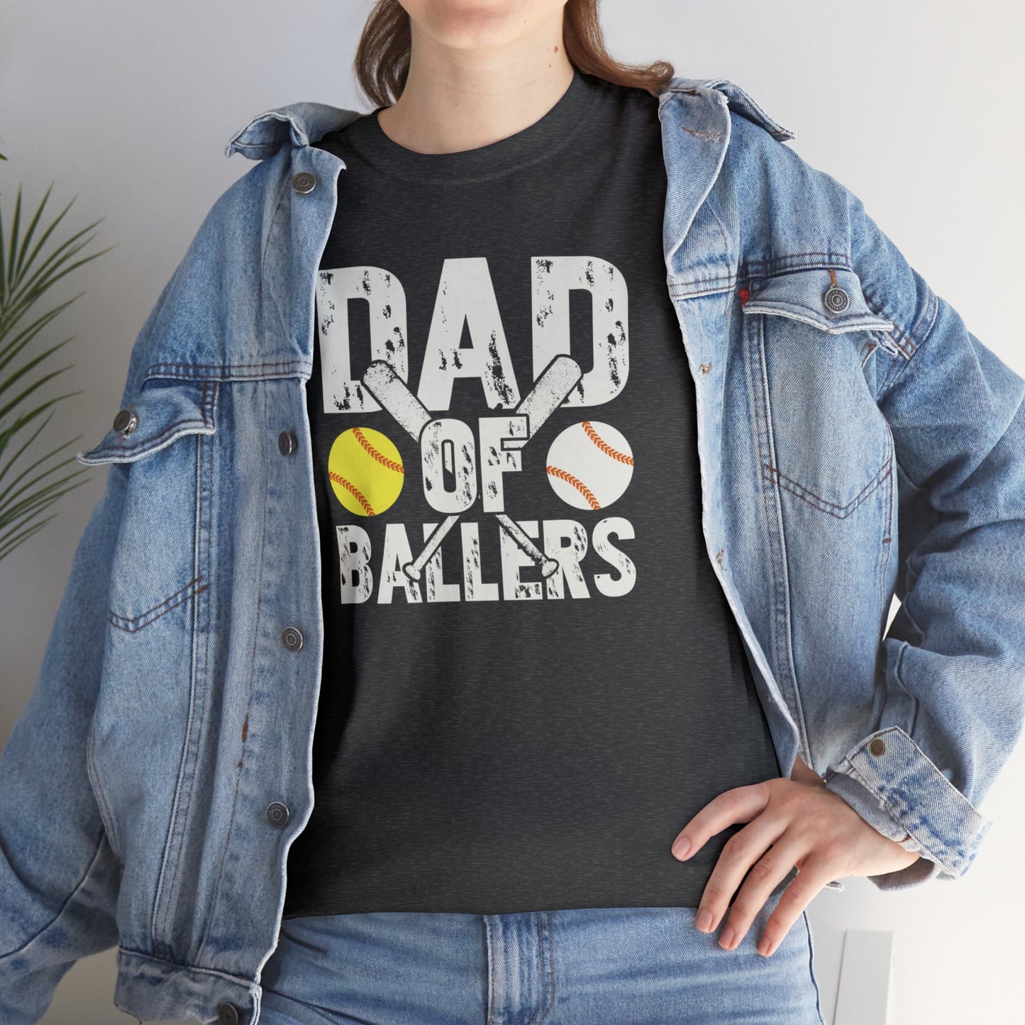 Dad of Ballers baseball shirt Unisex Heavy Cotton Tee