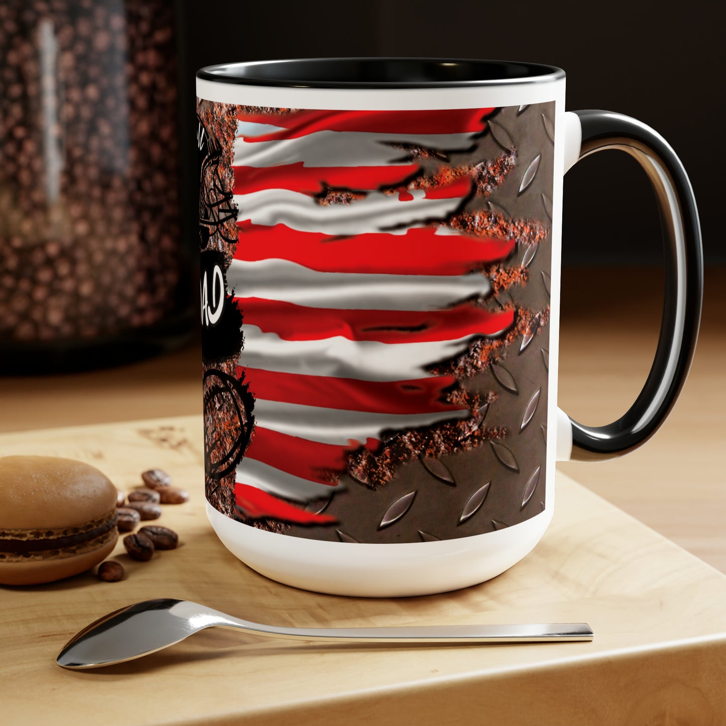 Football Dad Two-Tone Coffee Mugs, 15oz