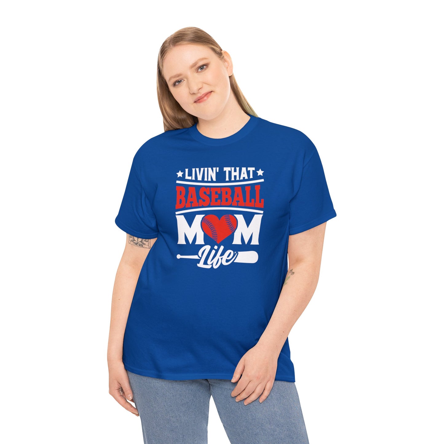 Livin That Baseball MOM Life shirt Unisex Heavy Cotton Tee
