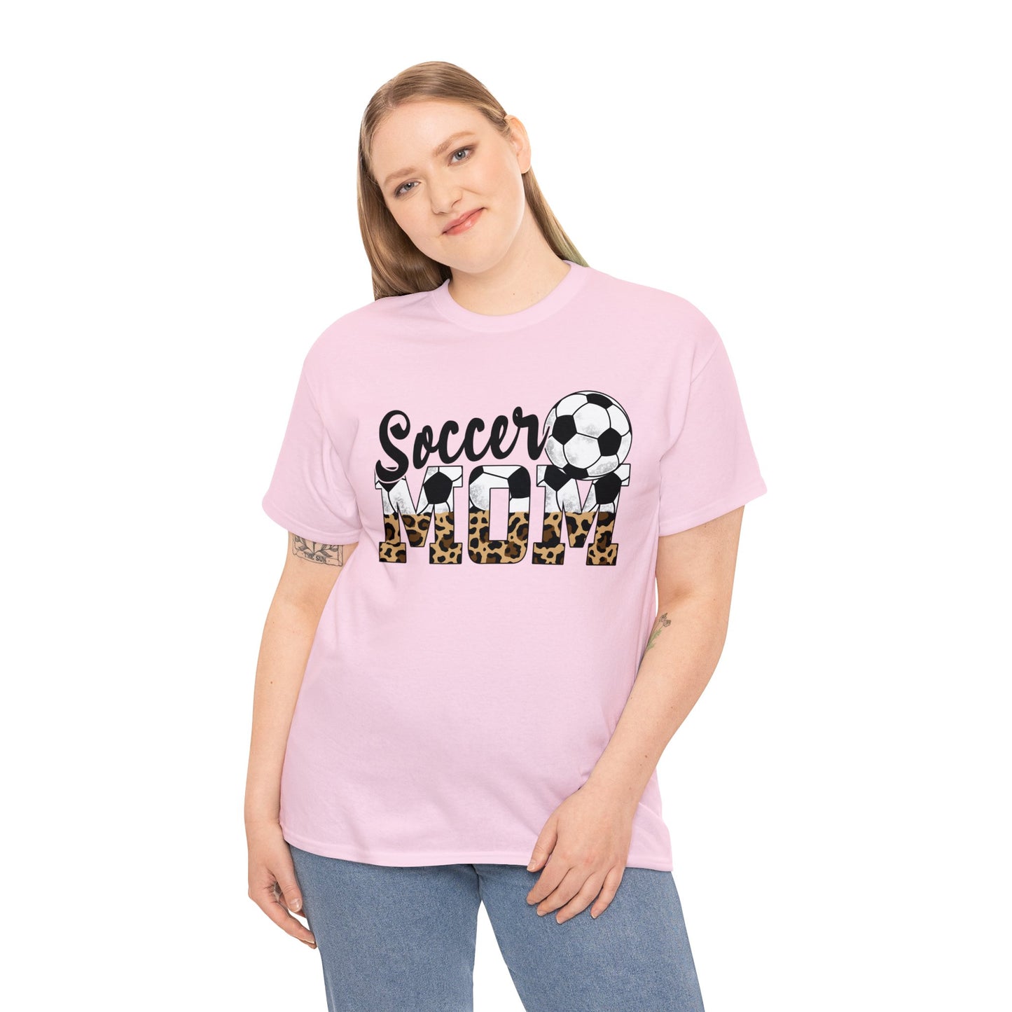 Soccer MOM Leopard print Unisex Heavy Cotton Tee