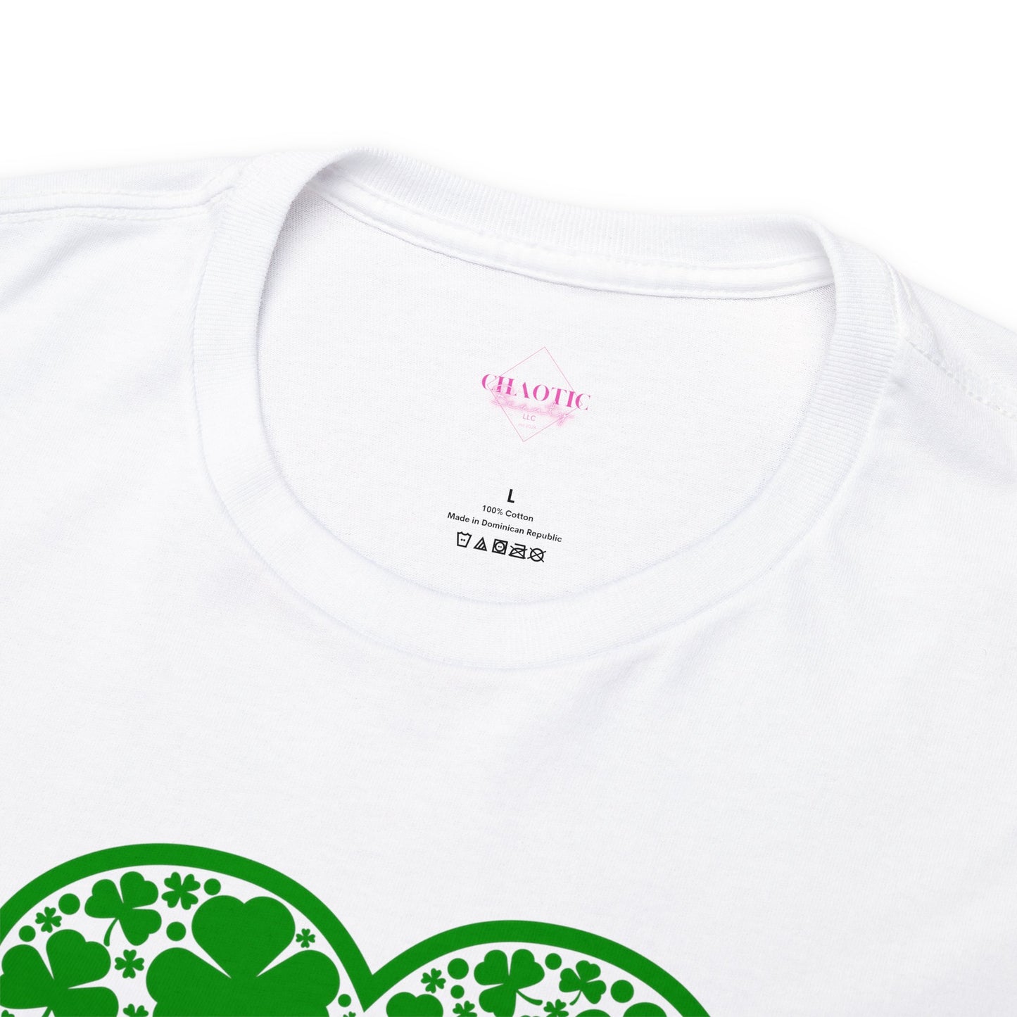 St. Patricks Day Clover Heart Unisex Heavy Cotton Tee