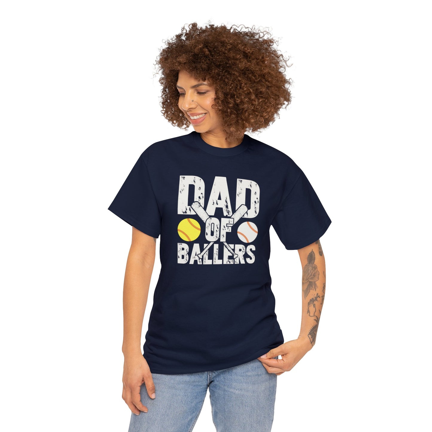 Dad of Ballers baseball shirt Unisex Heavy Cotton Tee