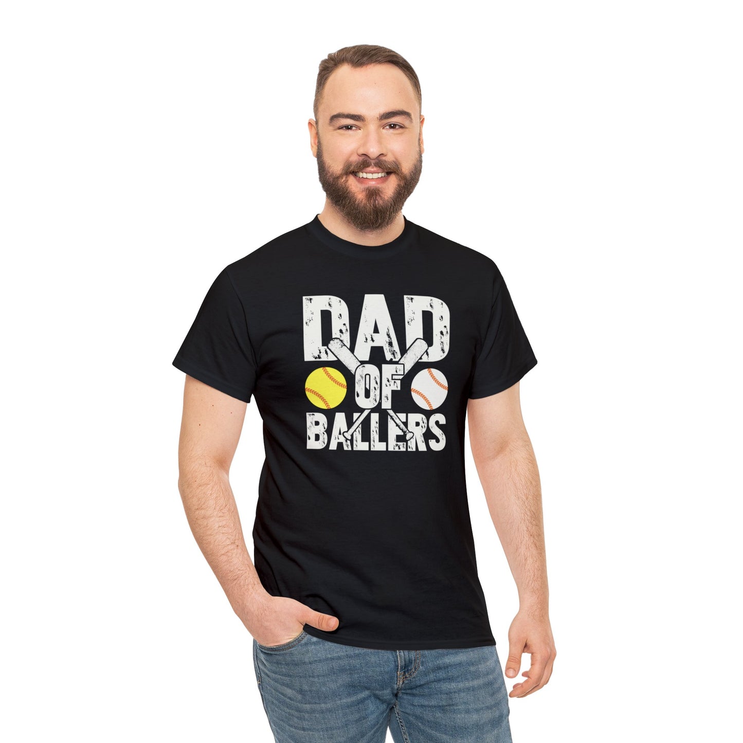 Dad of Ballers baseball shirt Unisex Heavy Cotton Tee