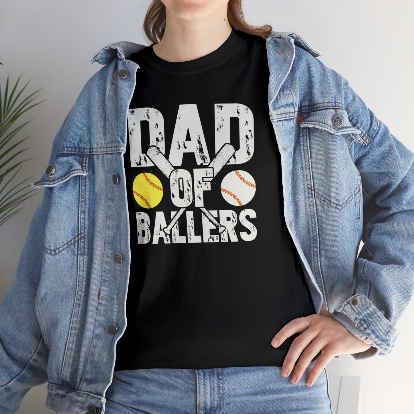 Dad of Ballers baseball shirt Unisex Heavy Cotton Tee