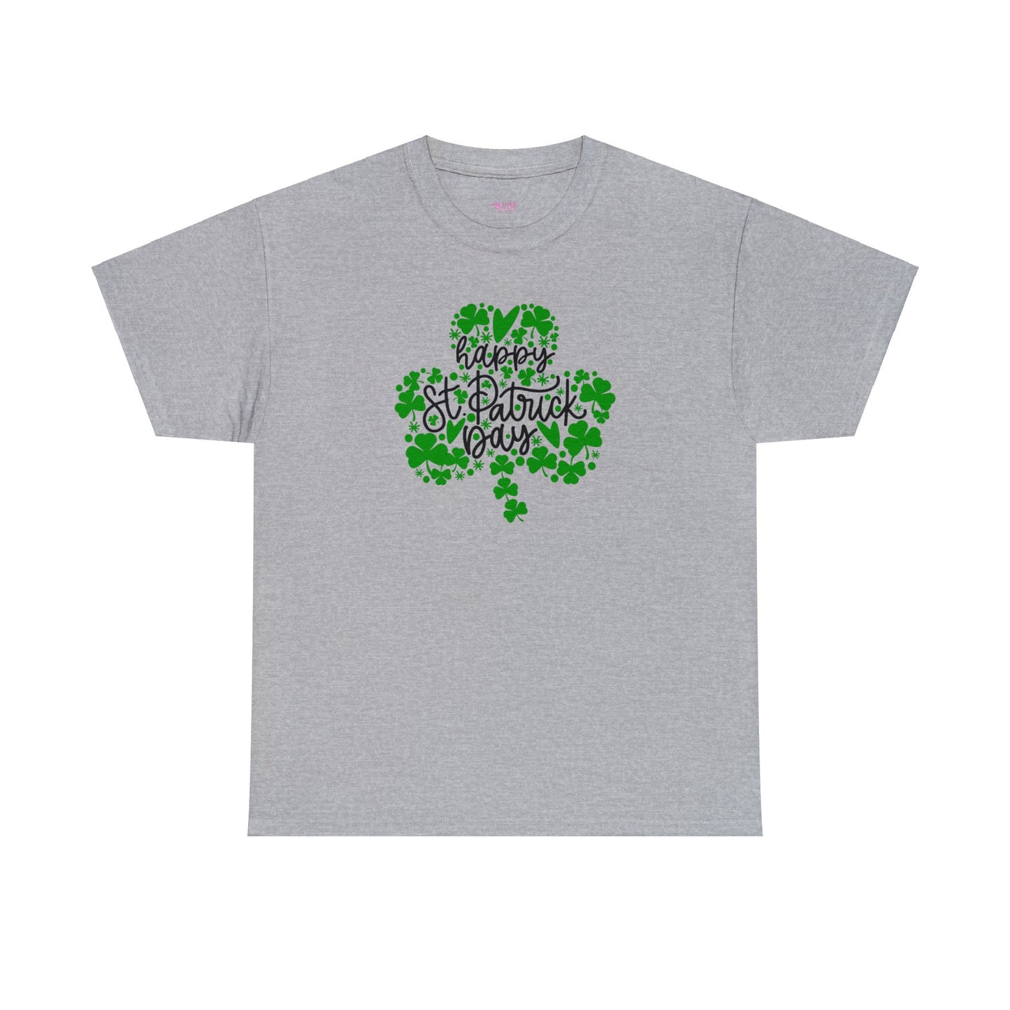 Happy St Patricks Day Clover Unisex Heavy Cotton Tee