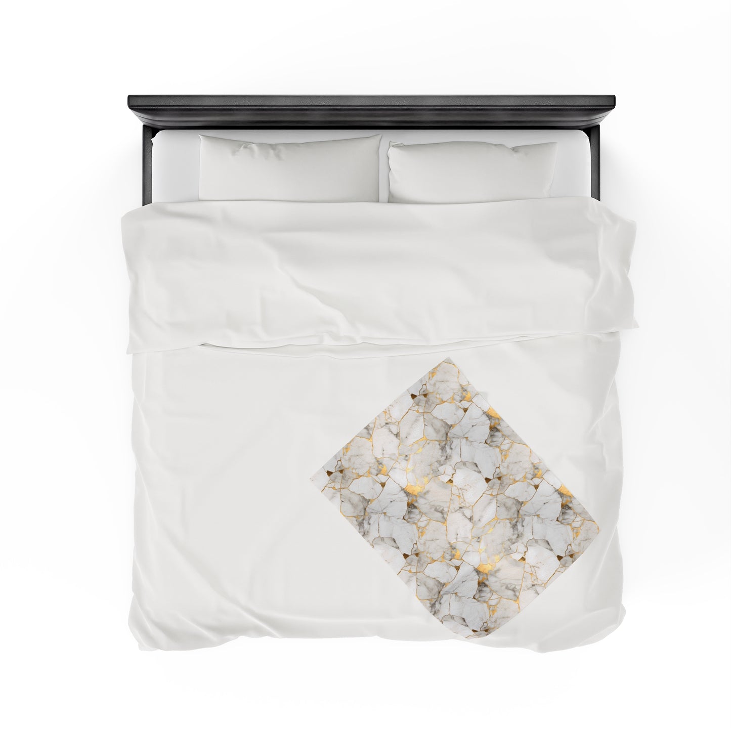 White & Gold Marble Velveteen Plush Blanket