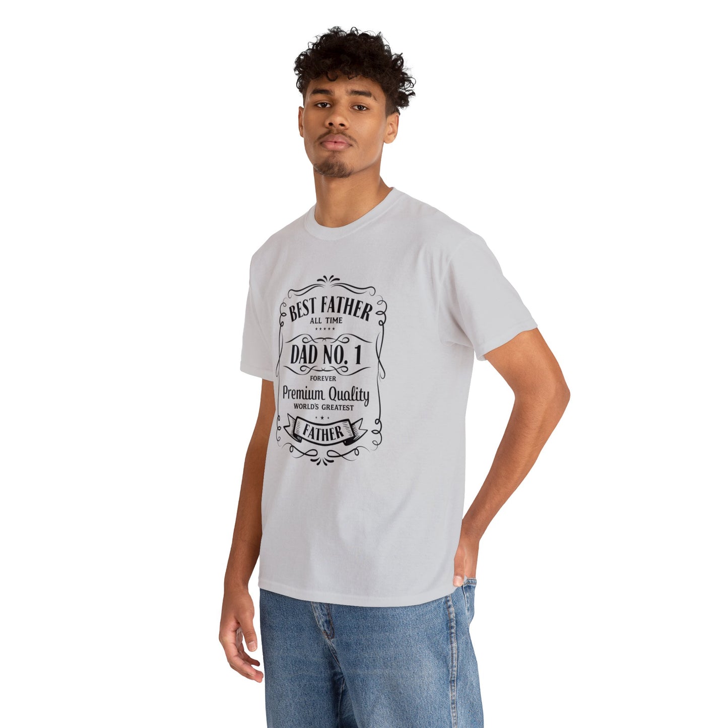 Best Father NO.1 whiskey label design Unisex Heavy Cotton Tee