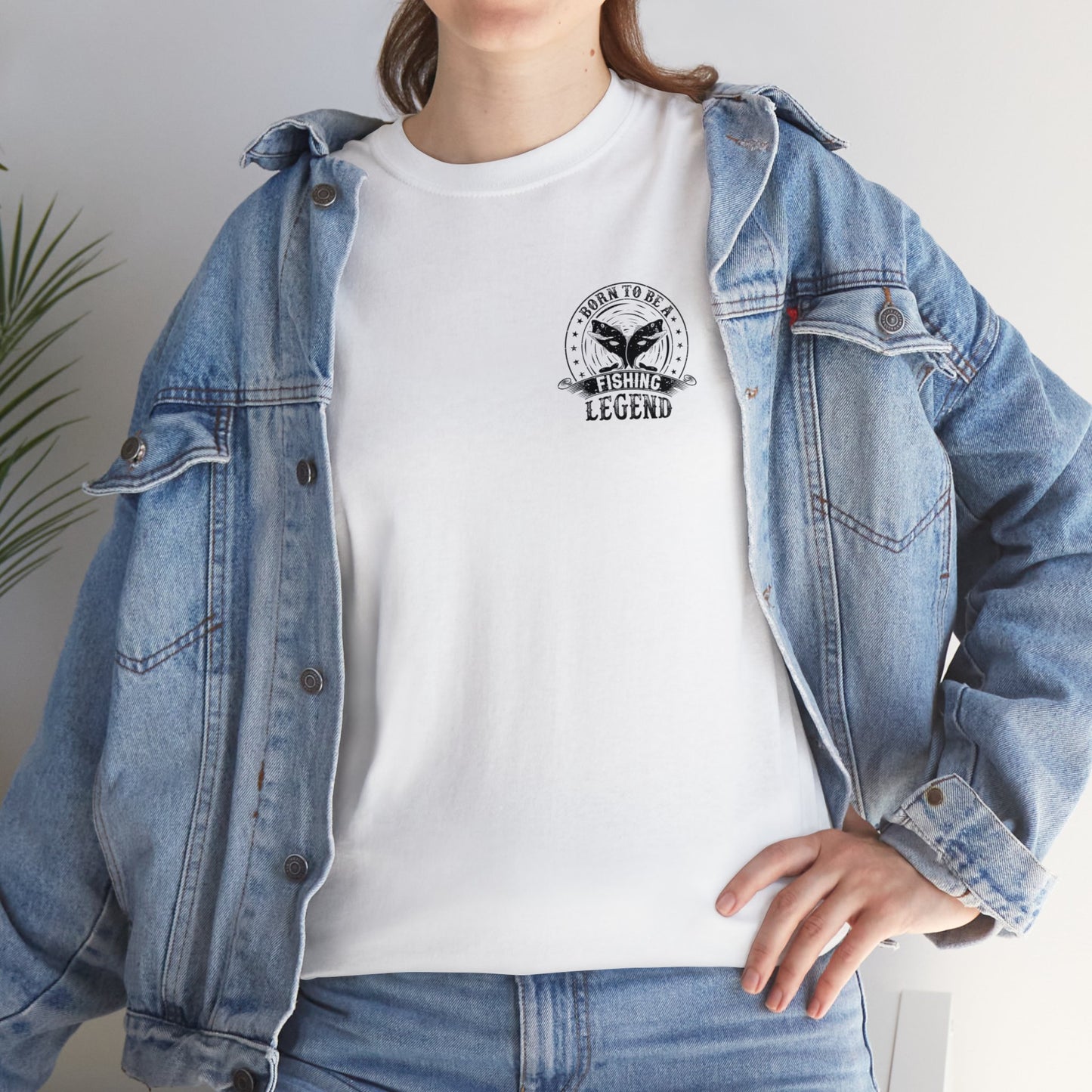 Born To Be A Fishing Legend Unisex Heavy Cotton Tee
