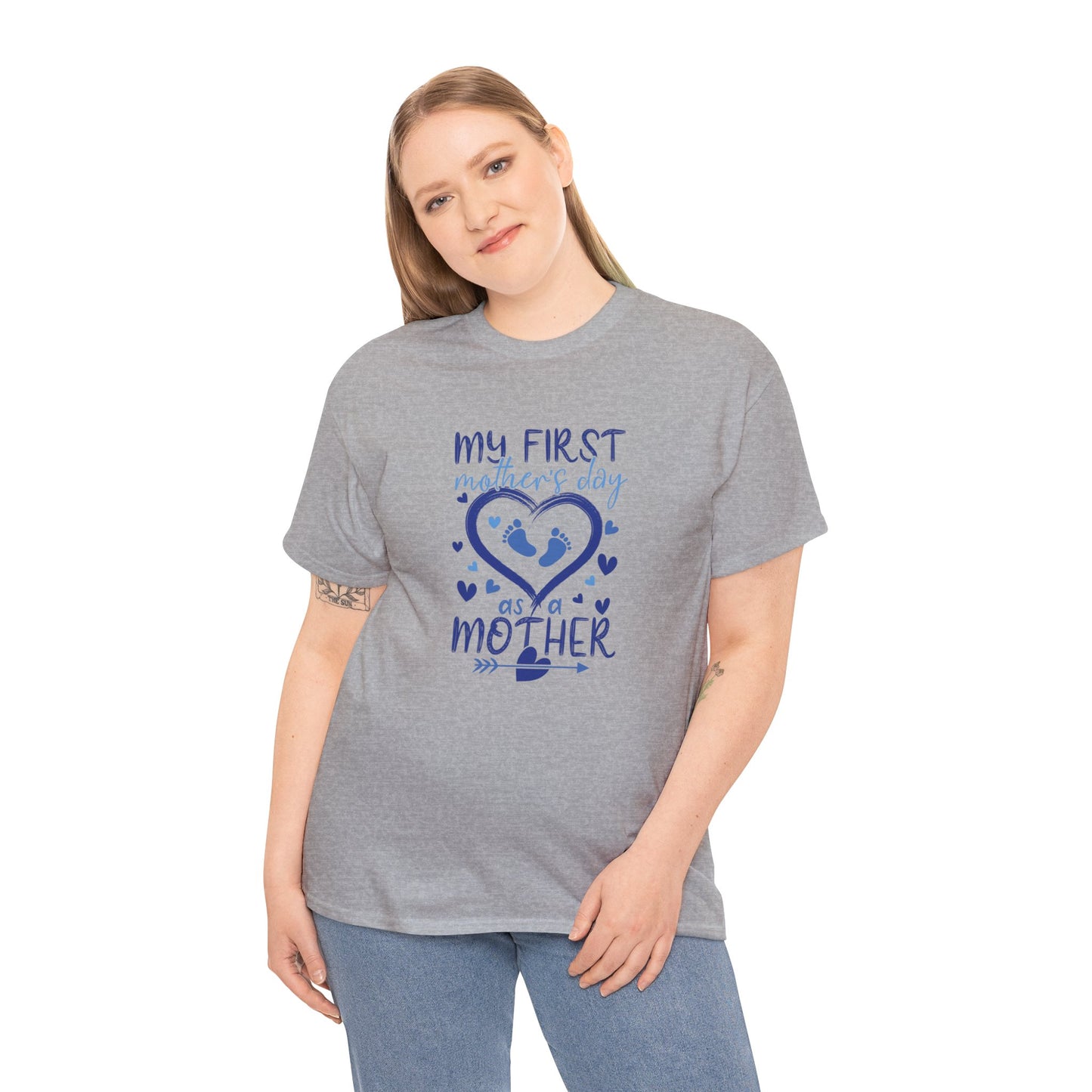 My 1st Mothers Day as a Mom Blue Unisex Heavy Cotton Tee