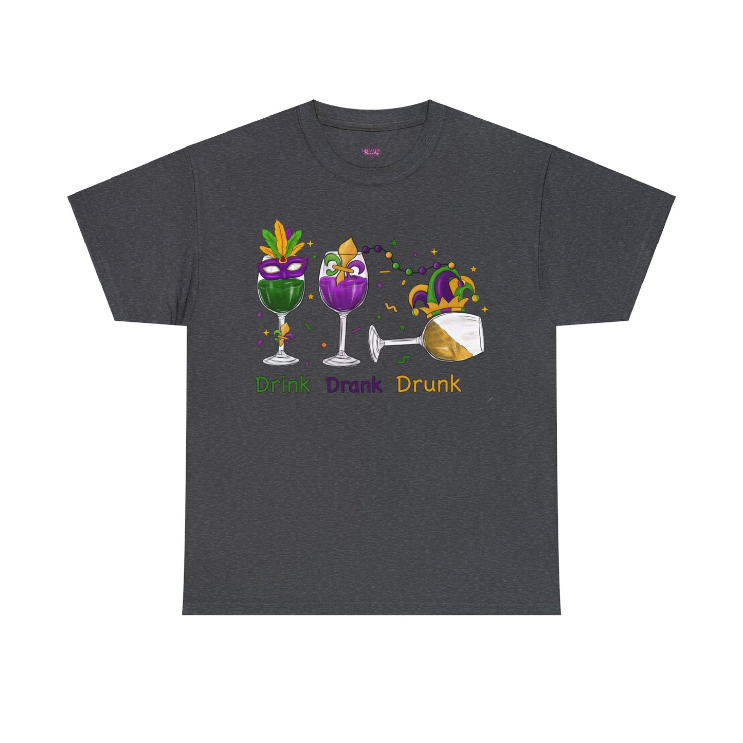 Mardi Gras Drink Drank Drunk Unisex Heavy Cotton Tee