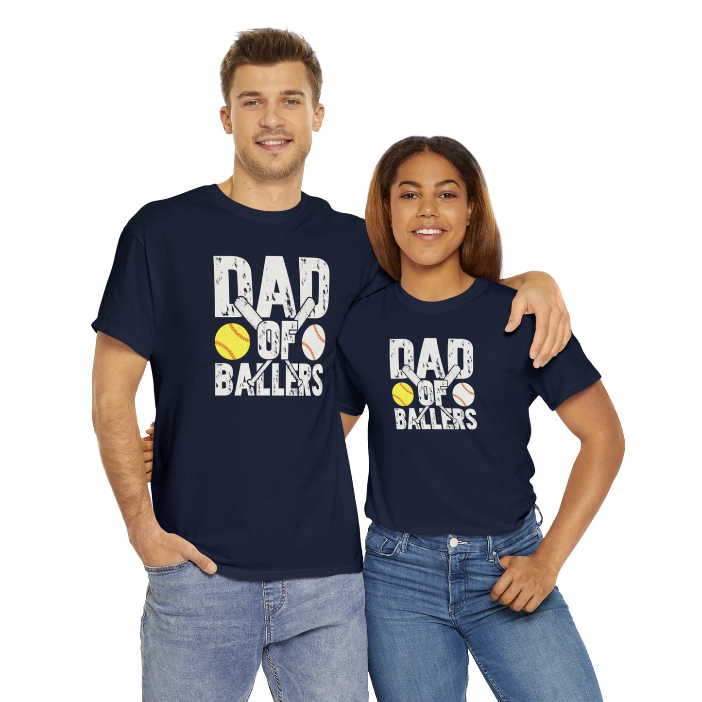 Dad of Ballers baseball shirt Unisex Heavy Cotton Tee