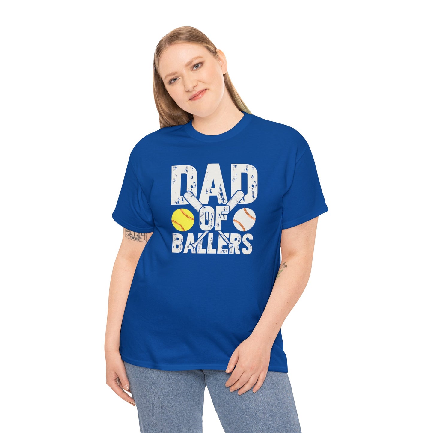 Dad of Ballers baseball shirt Unisex Heavy Cotton Tee