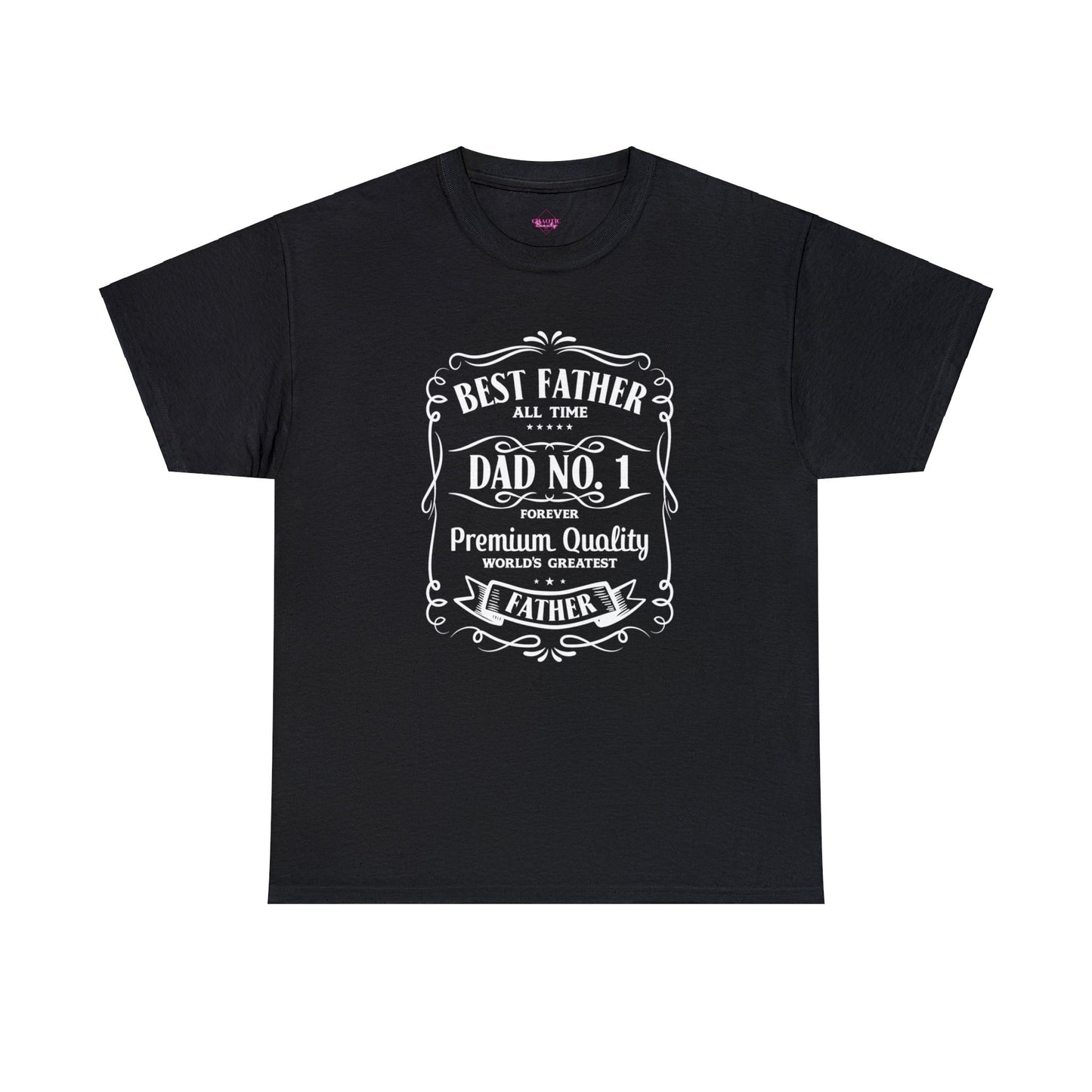 Best Father NO.1 whiskey label design Unisex Heavy Cotton Tee