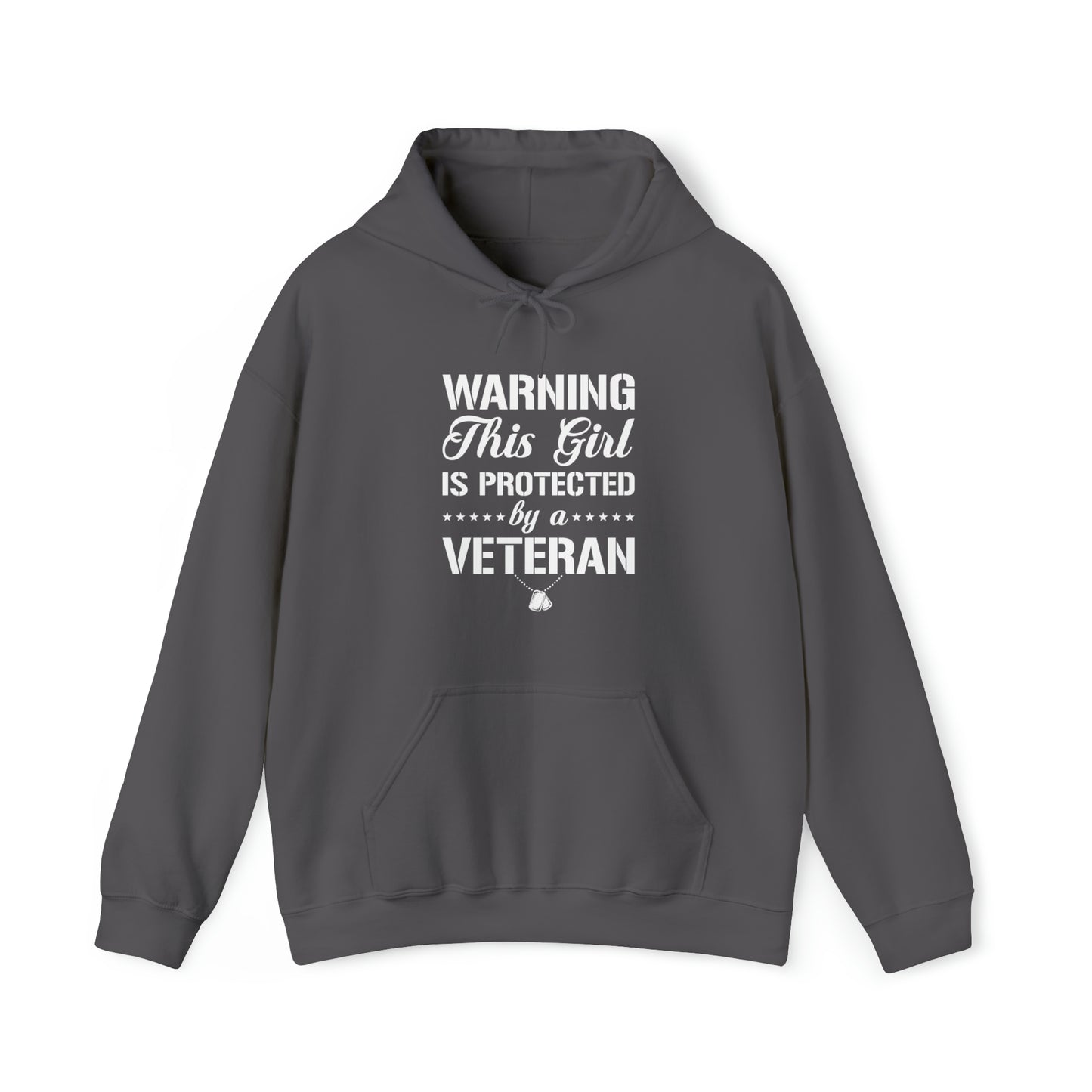 Warning This Girl is Protected by a Veteran Unisex Heavy Blend™ Hooded Sweatshirt
