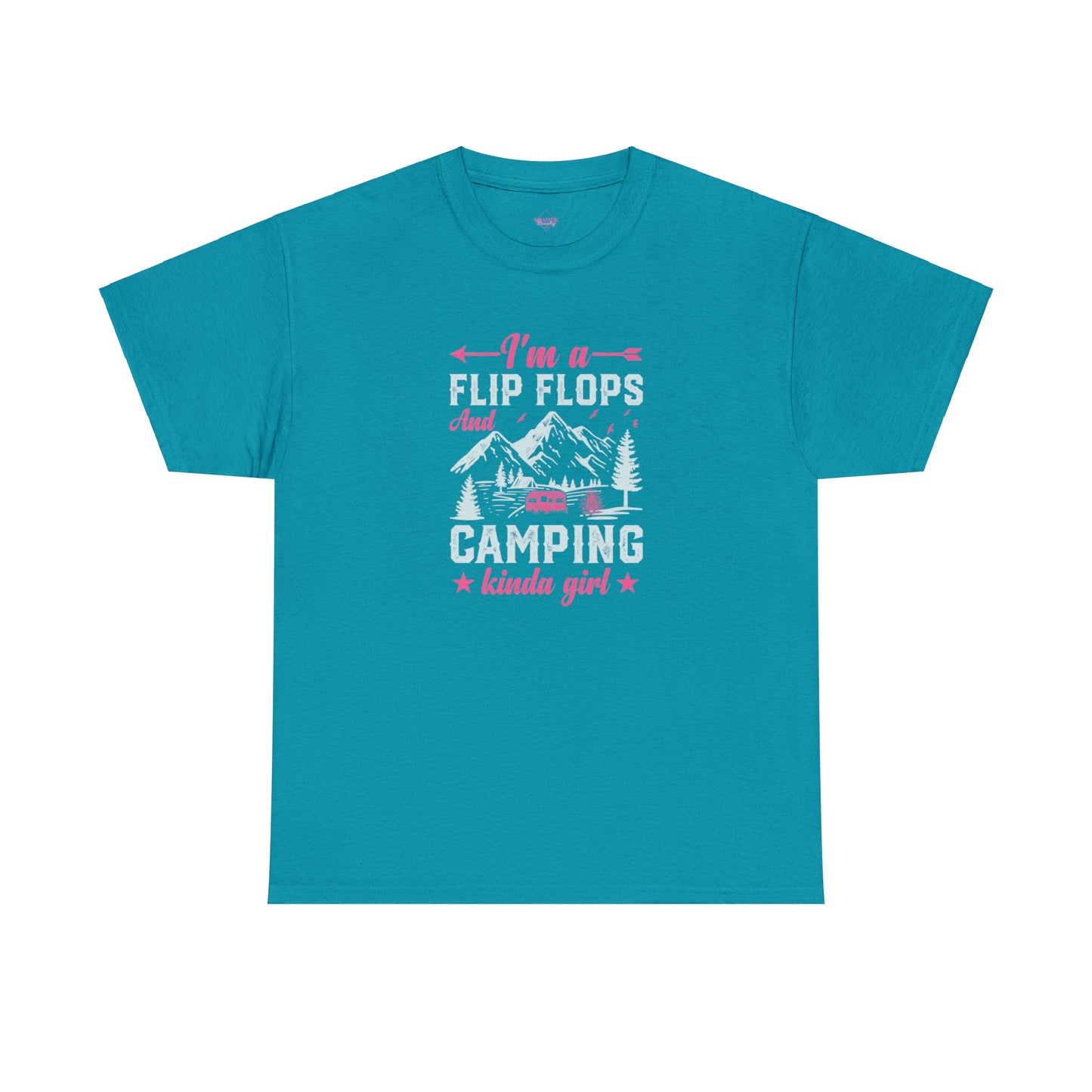 FlipFlops Camping Kinda Girl Unisex Heavy Cotton Tee