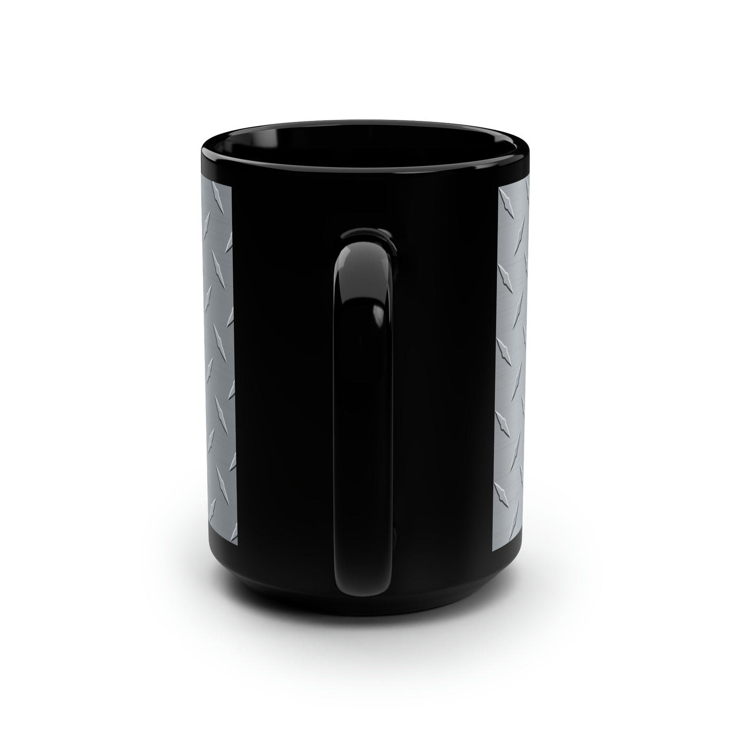 Diamond Plate Black Mug, 15oz