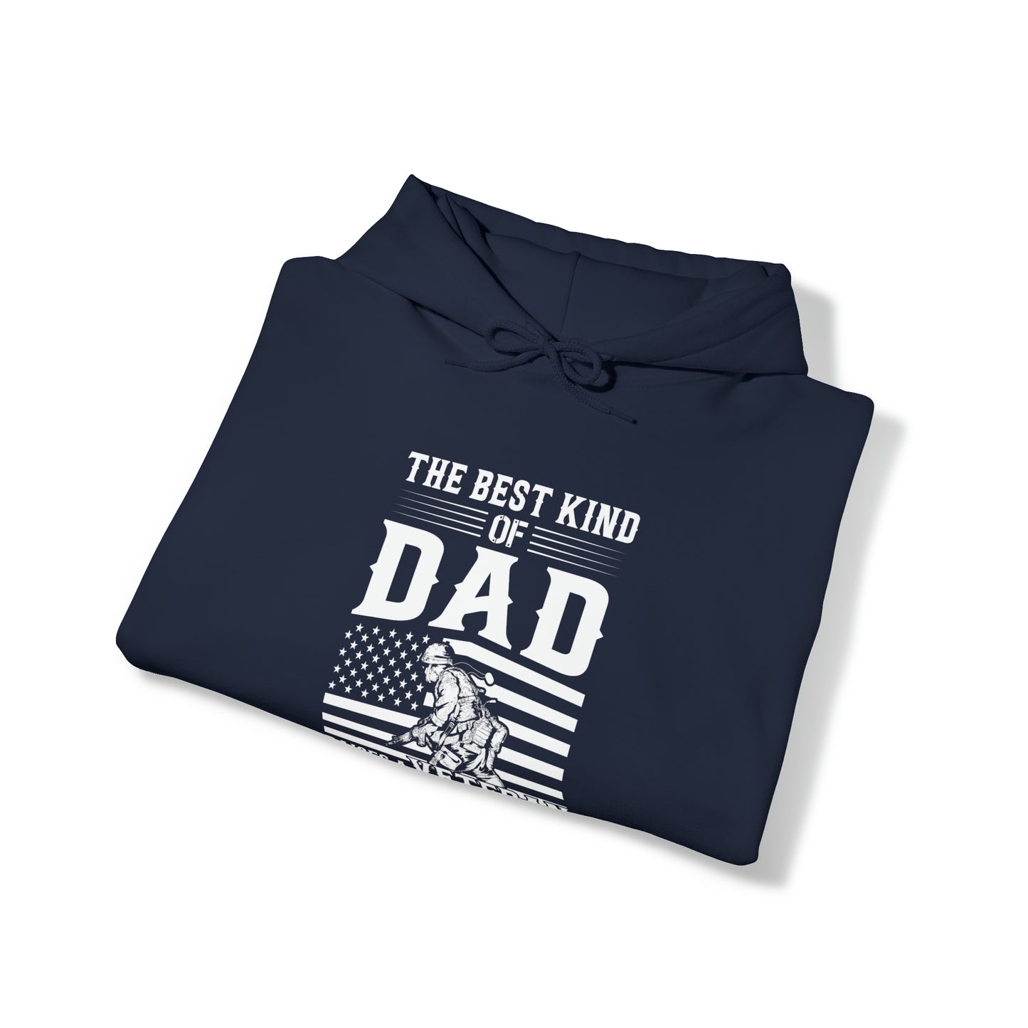 Best Kind of Dad Raises a Veteran Unisex Heavy Blend™ Hooded Sweatshirt