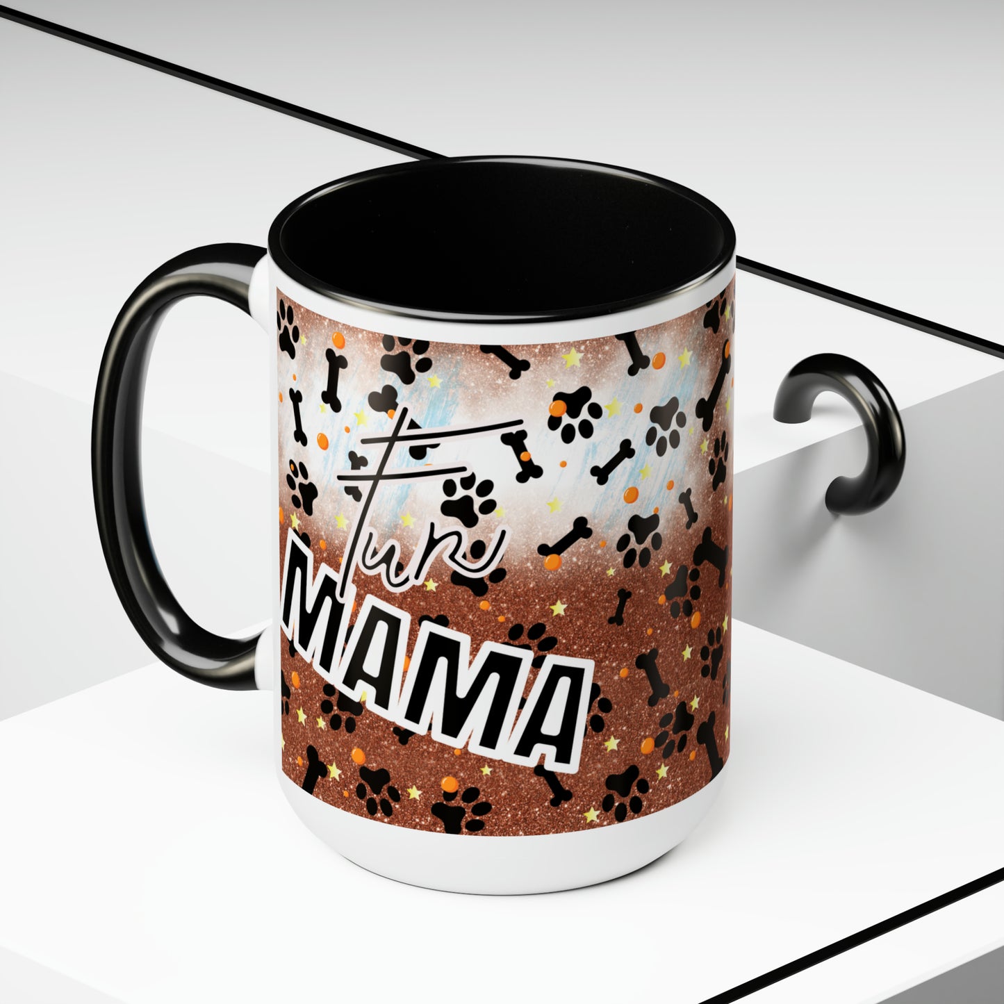 Fur Mama Two-Tone Coffee Mugs, 15oz