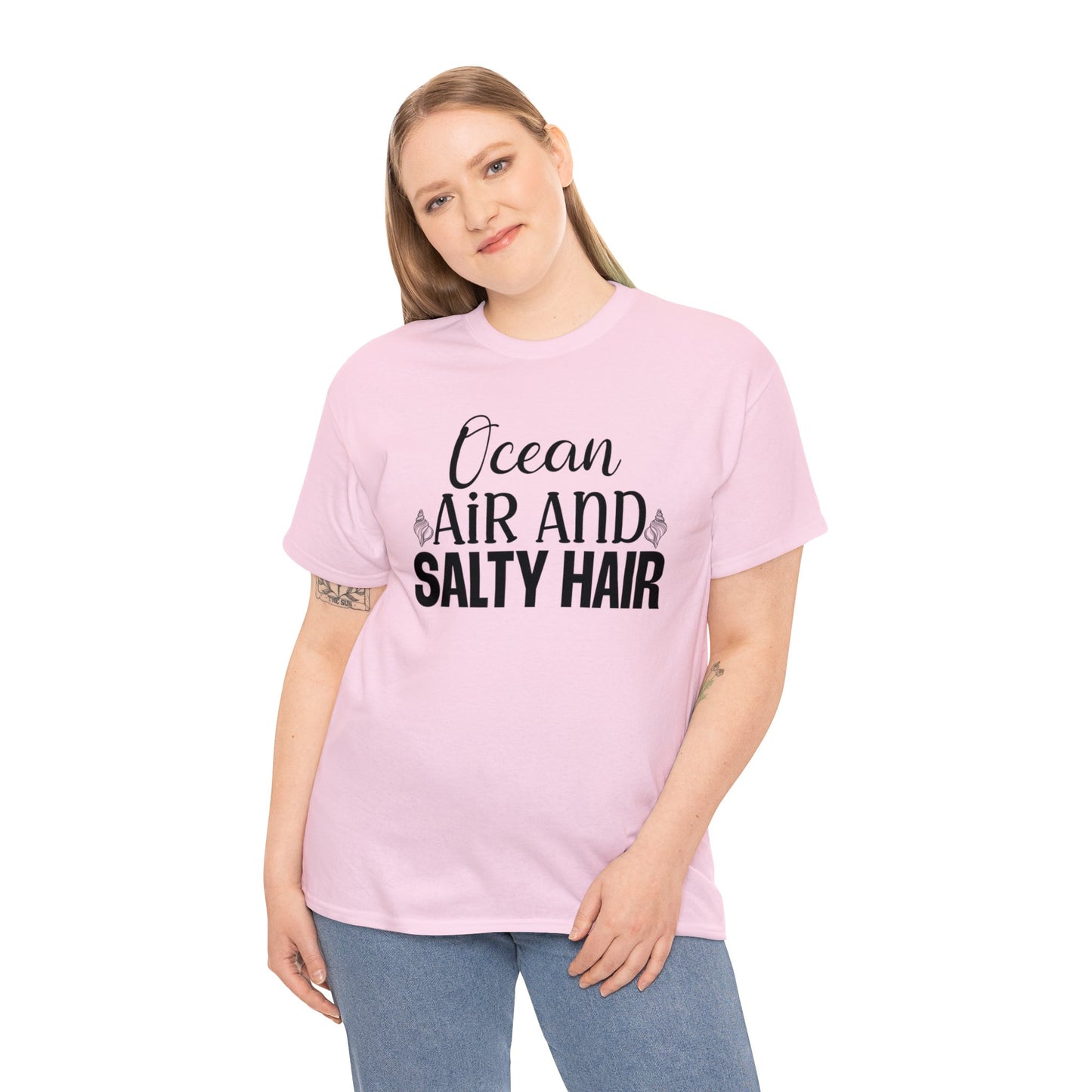 Ocean Air and Salty Hair Unisex Heavy Cotton Tee