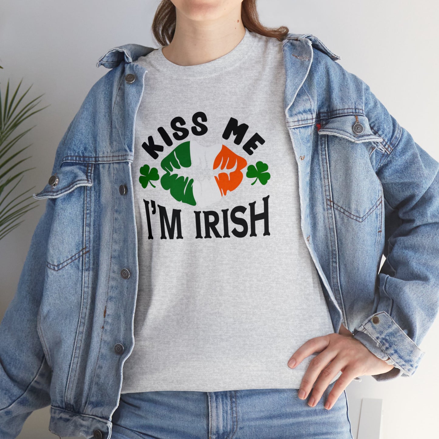 Kiss Me Im Irish St Patricks Day Unisex Heavy Cotton Tee