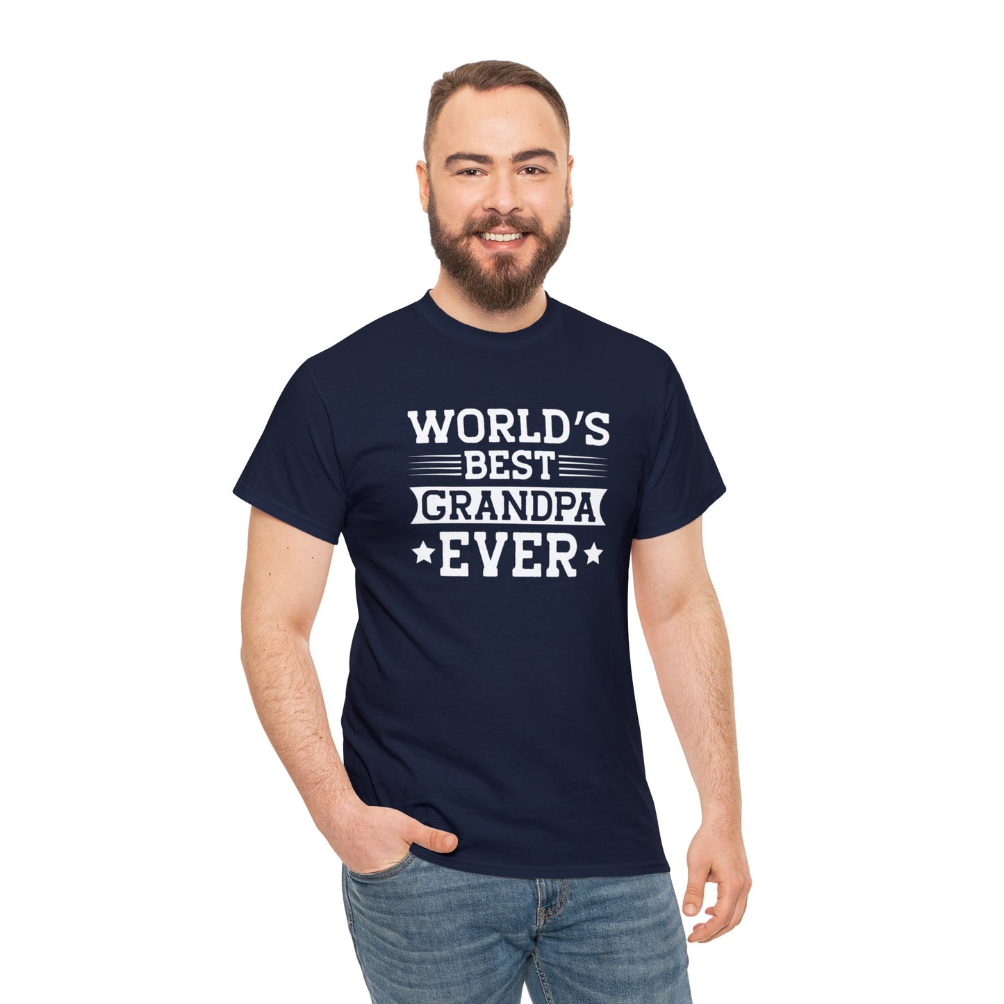 World's Best Grandpa Ever Unisex Heavy Cotton Tee