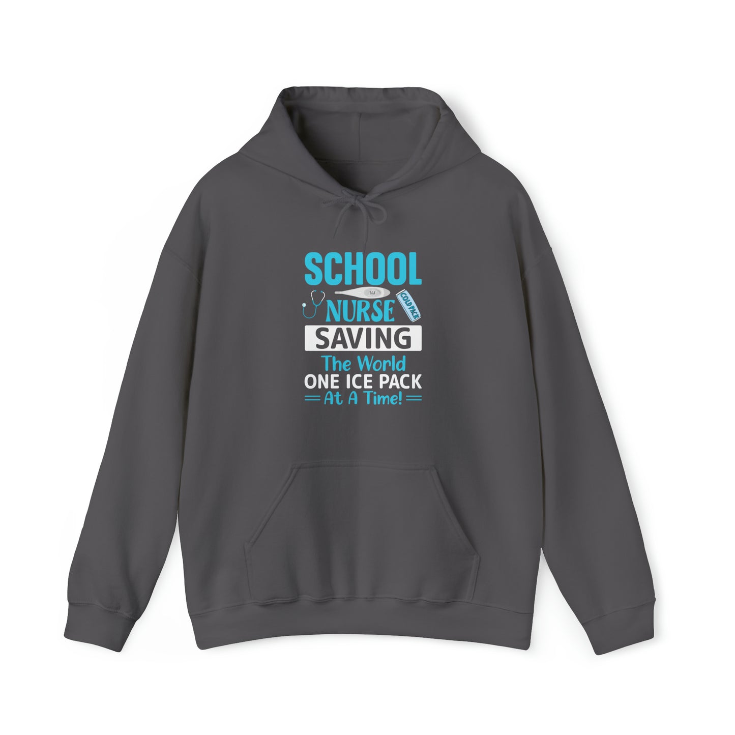 School Nurse Saving the World One Ice Pack at a Time Unisex Heavy Blend™ Hooded Sweatshirt