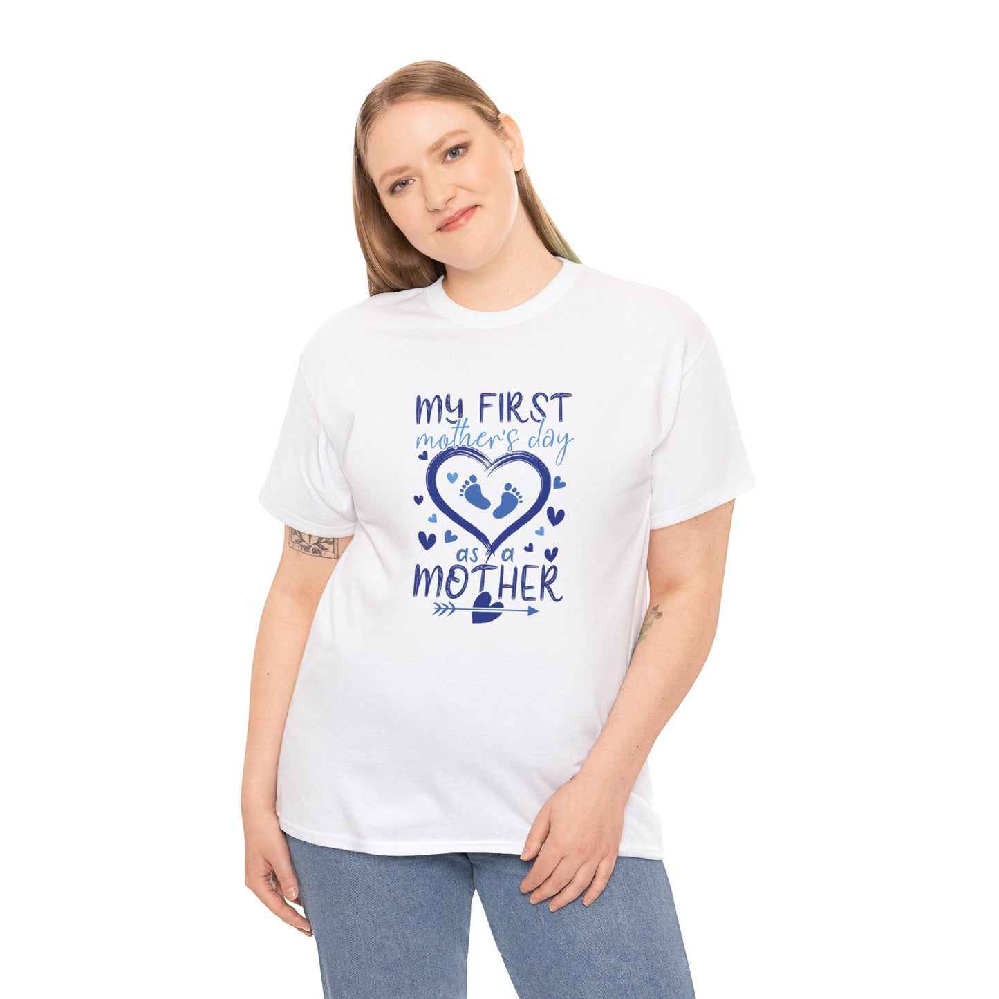 My 1st Mothers Day as a Mom Blue Unisex Heavy Cotton Tee