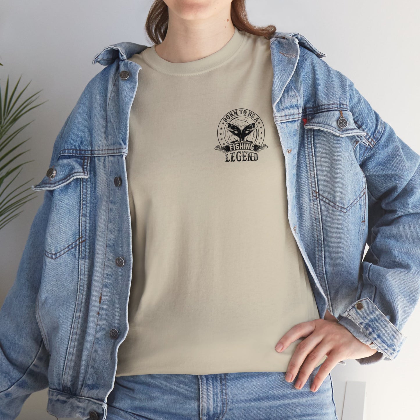 Born To Be A Fishing Legend Unisex Heavy Cotton Tee