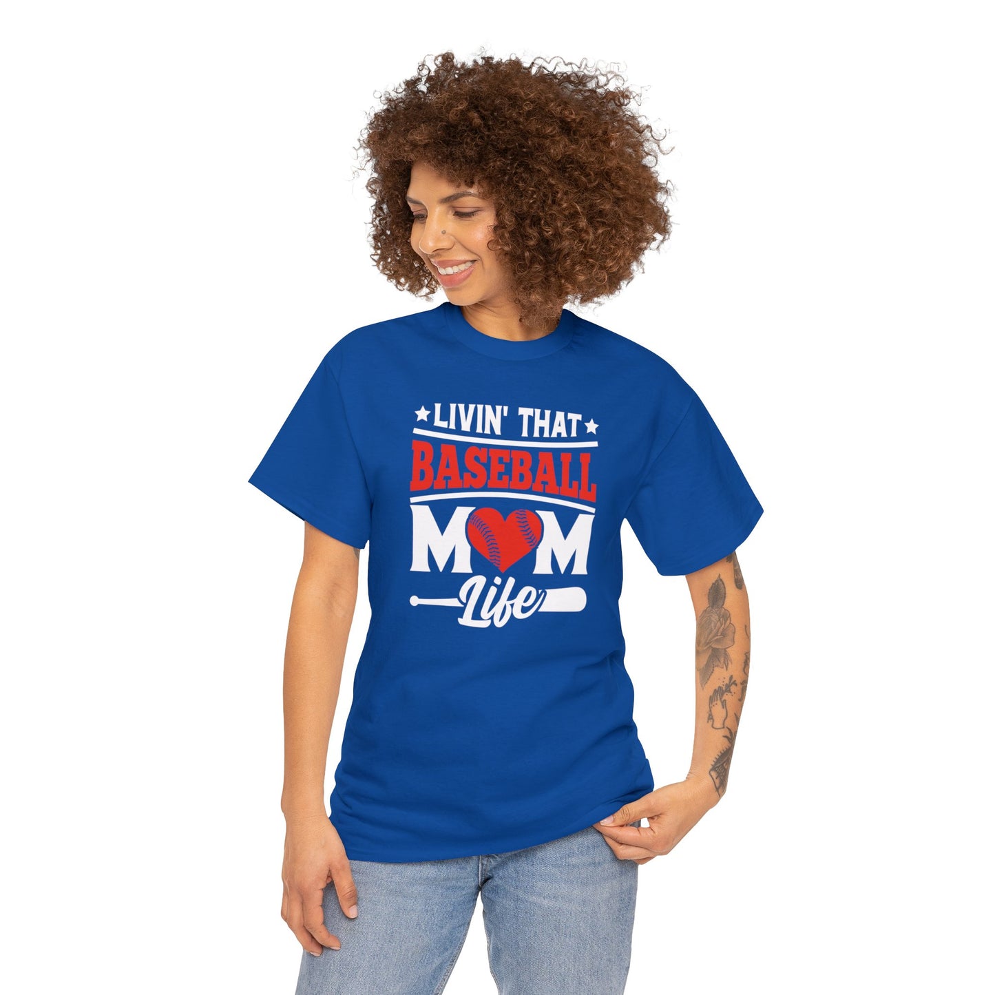 Livin That Baseball MOM Life shirt Unisex Heavy Cotton Tee