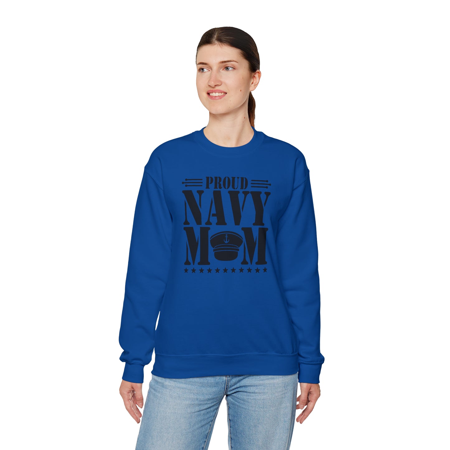 Proud Navy MOM Unisex Heavy Blend™ Crewneck Sweatshirt