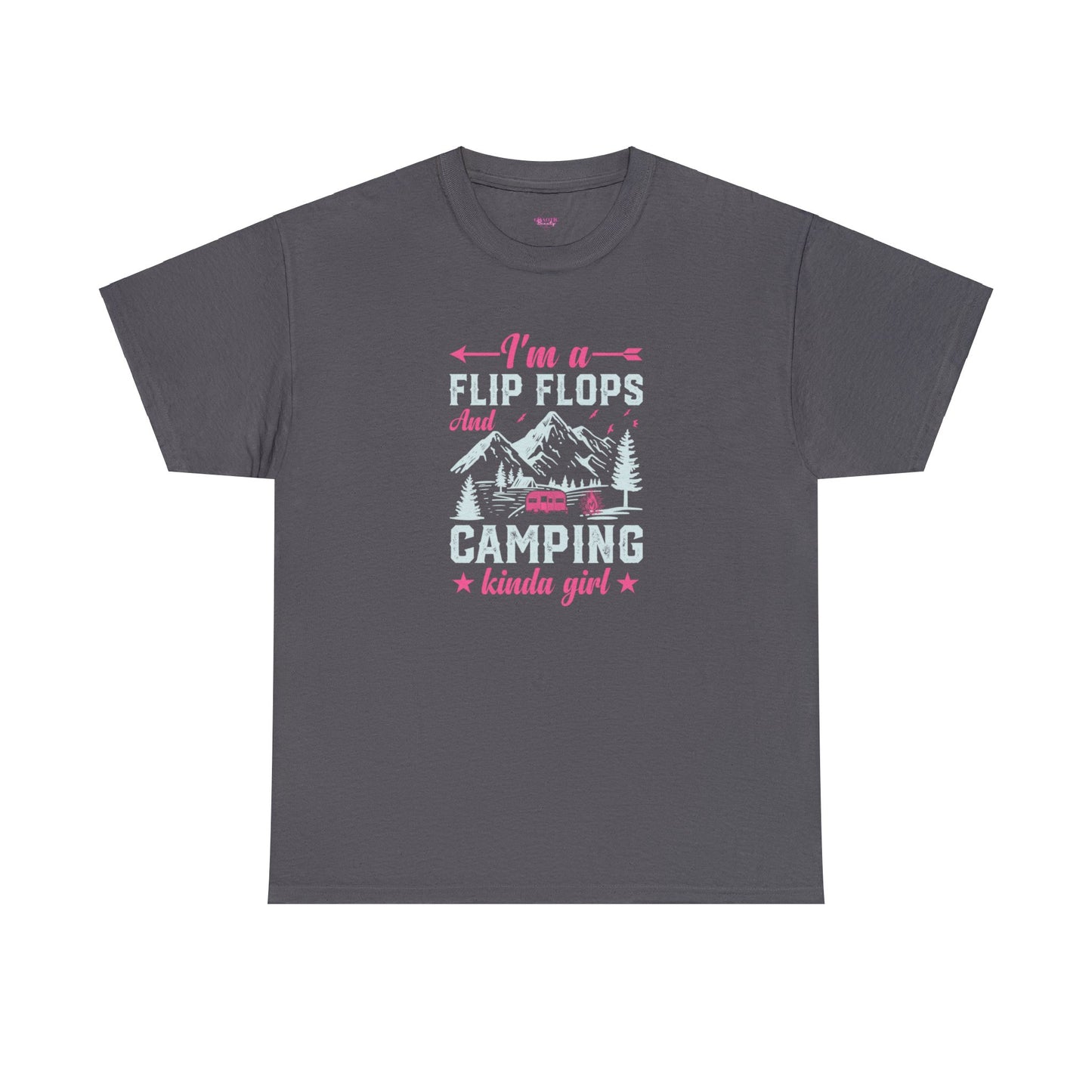 FlipFlops Camping Kinda Girl Unisex Heavy Cotton Tee